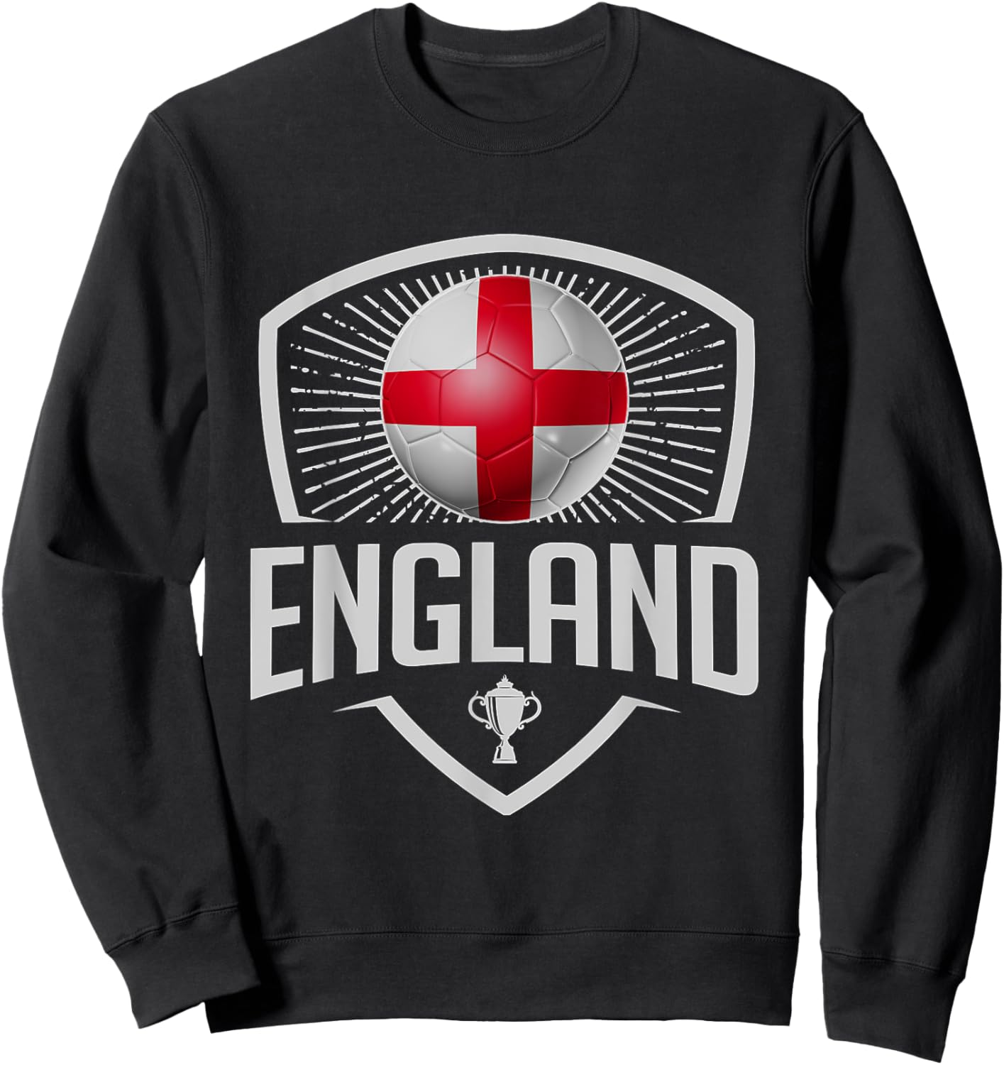 England Soccer Support the Team Football Fan English Flag Sweatshirt - Sweatshirt | Black