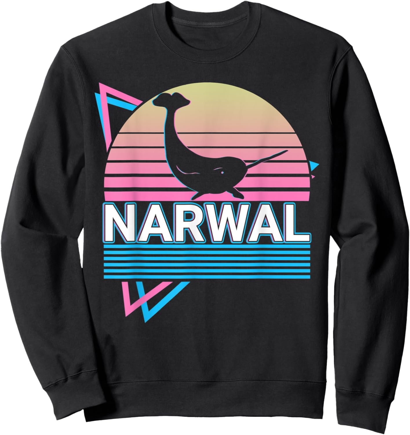 Narwal Retro Sweatshirt - Sweatshirt | Black