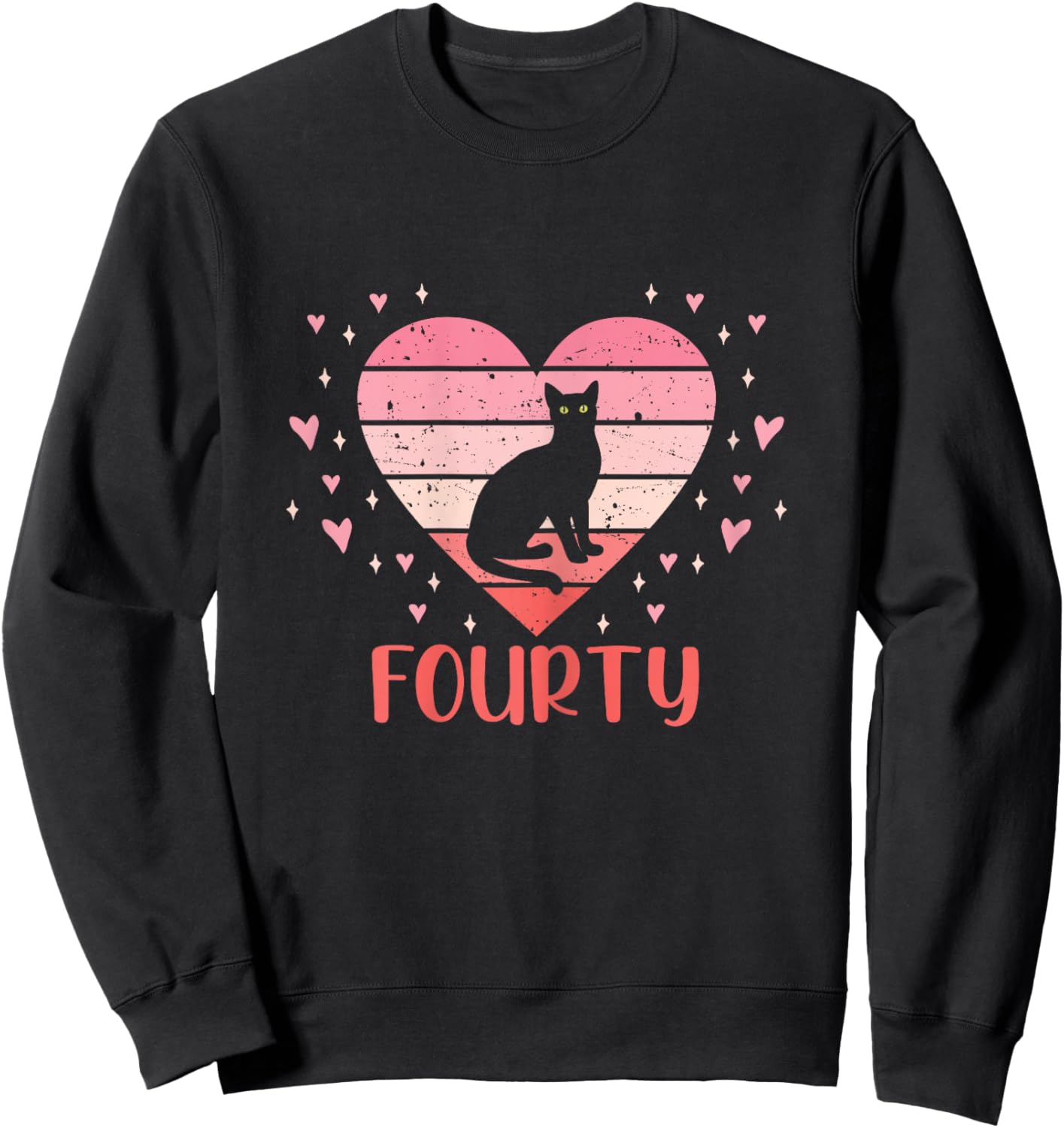 40 Year Old Cute Cat Birthday Girl 40th B-day Sweatshirt - Sweatshirt | Black