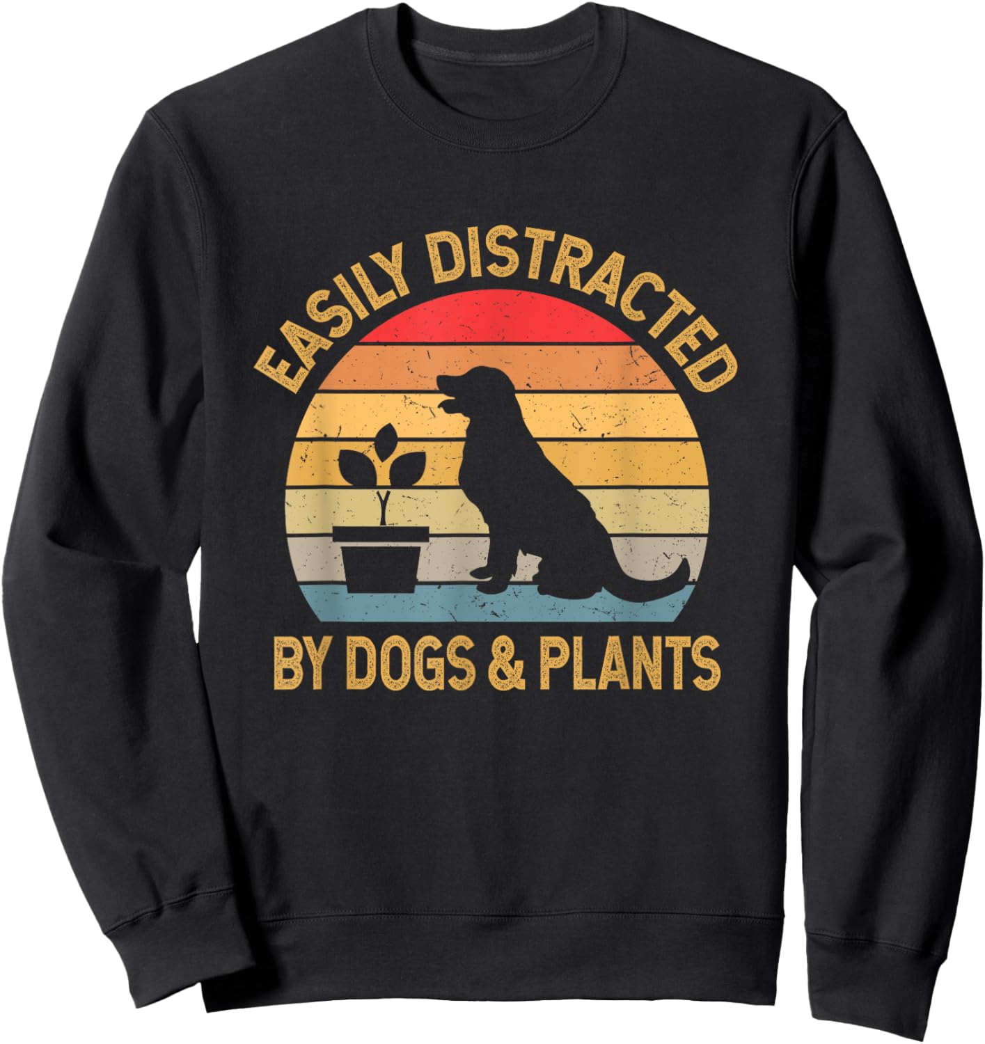 Easily distracted by dogs and plants Sweatshirt - Sweatshirt | Black