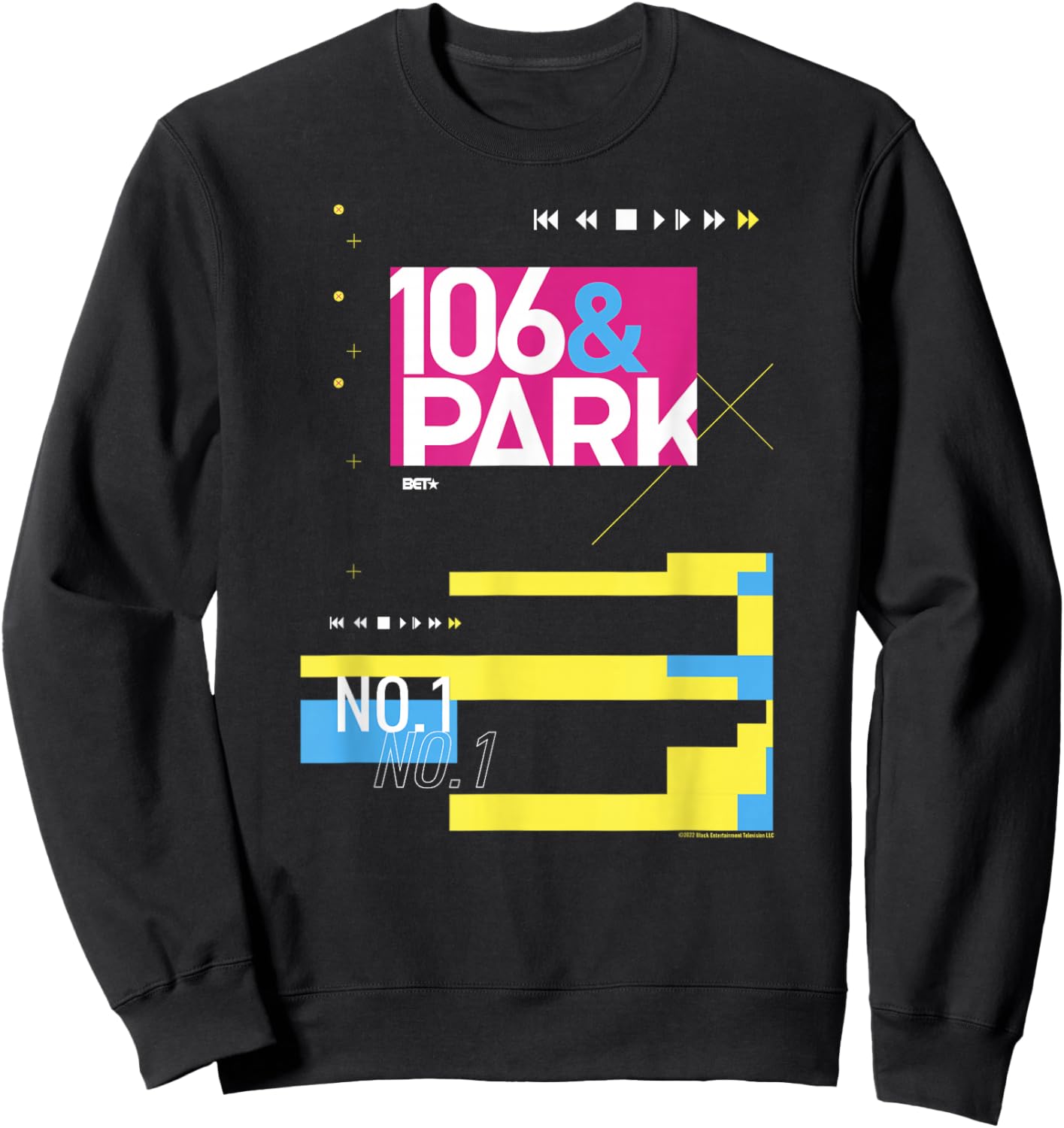 BET 106 & Park Composition - Women's -Adults Black Modern Letter Print - Small - - Short Sleeve - Classic Fit - Imported Sweatshirt - Sweatshirt | Black