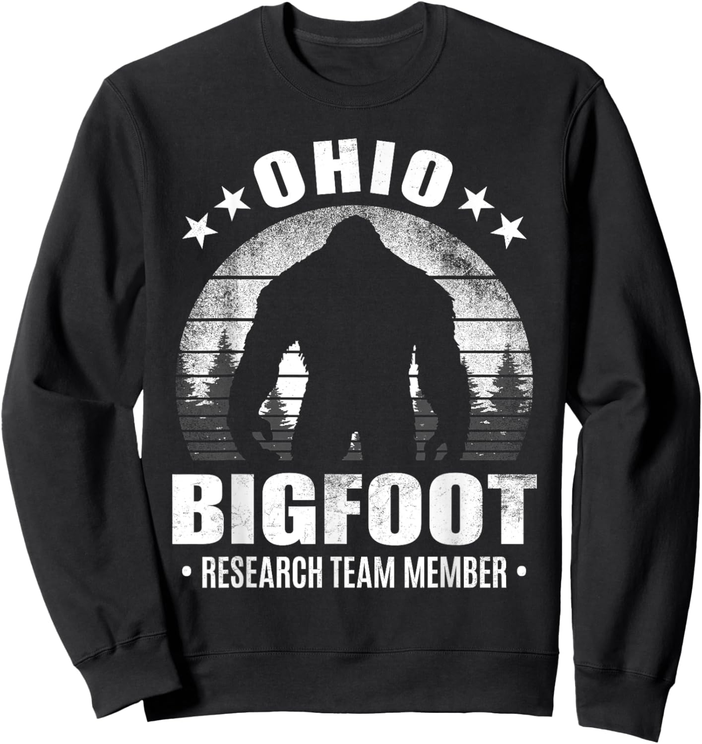 Ohio Bigfoot Research Team Member Sasquatch Sunset Sweatshirt - Sweatshirt | Black