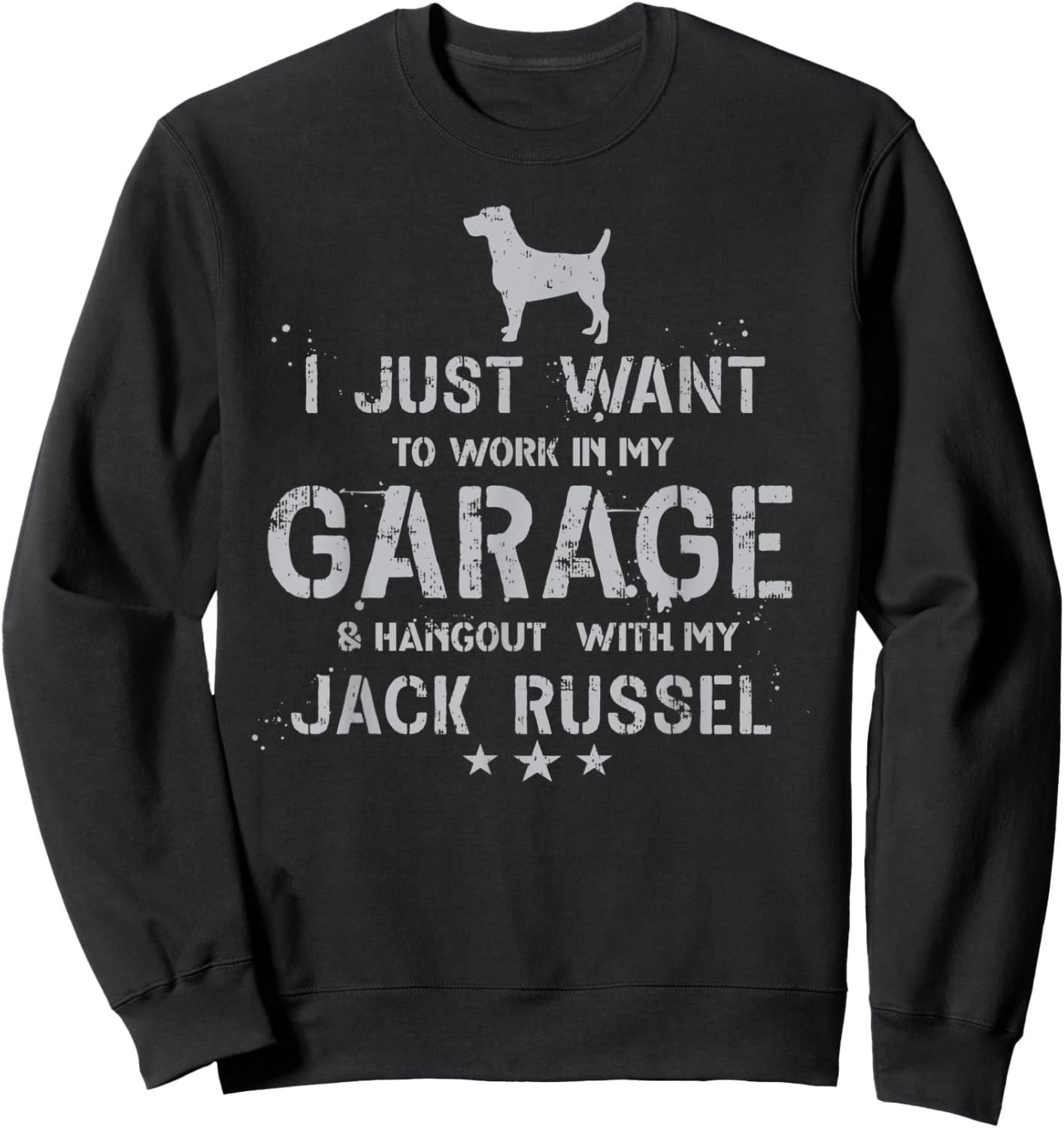 Funny Jack Russel Dad Garage Men Hang Sweatshirt - Sweatshirt | Black