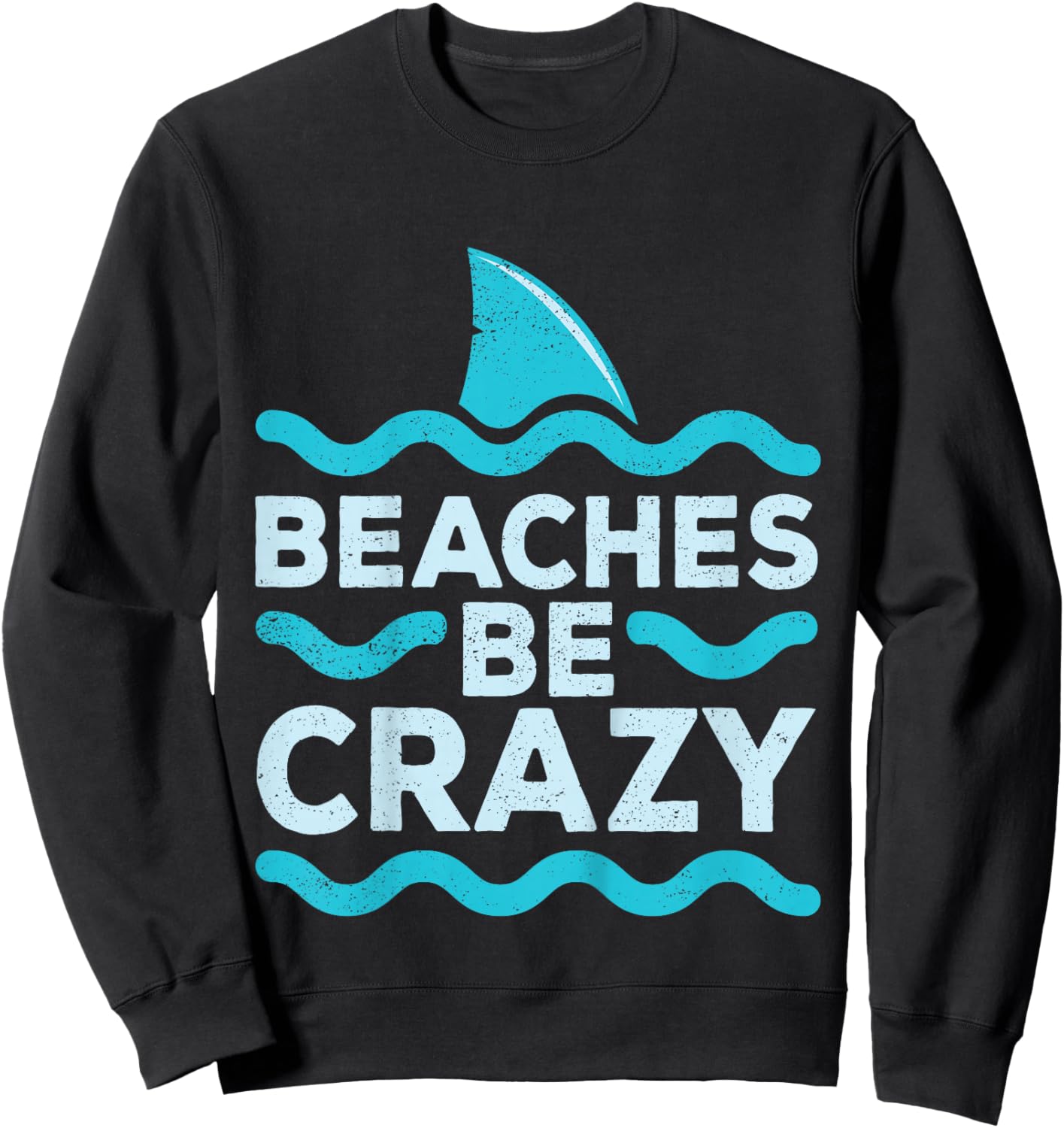 Kids Funny Beaches Be Crazy Shark Kids Beach Vacation Summer Sweatshirt - Sweatshirt | Black