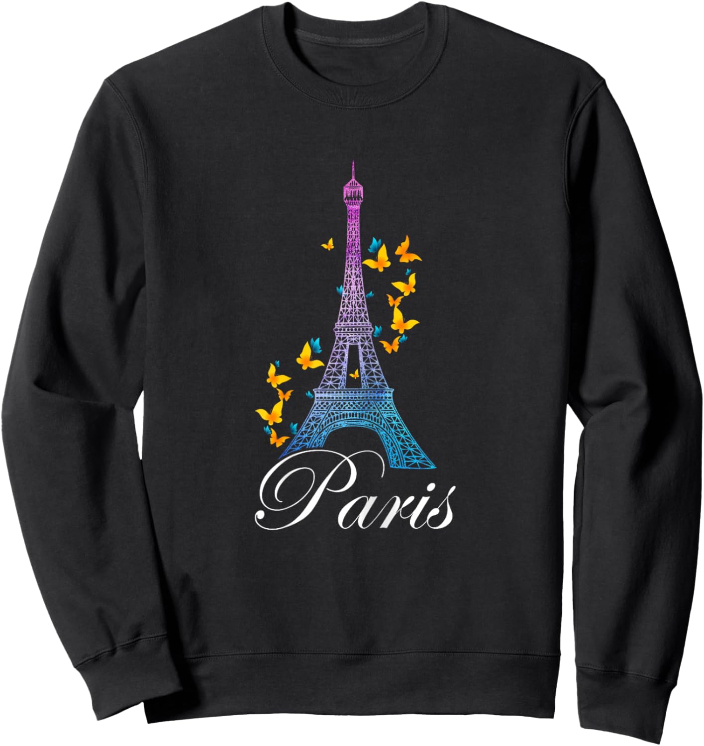 Eiffel Tower Paris Holiday France Shirt Souvenir Women Kids Sweatshirt - Sweatshirt | Black