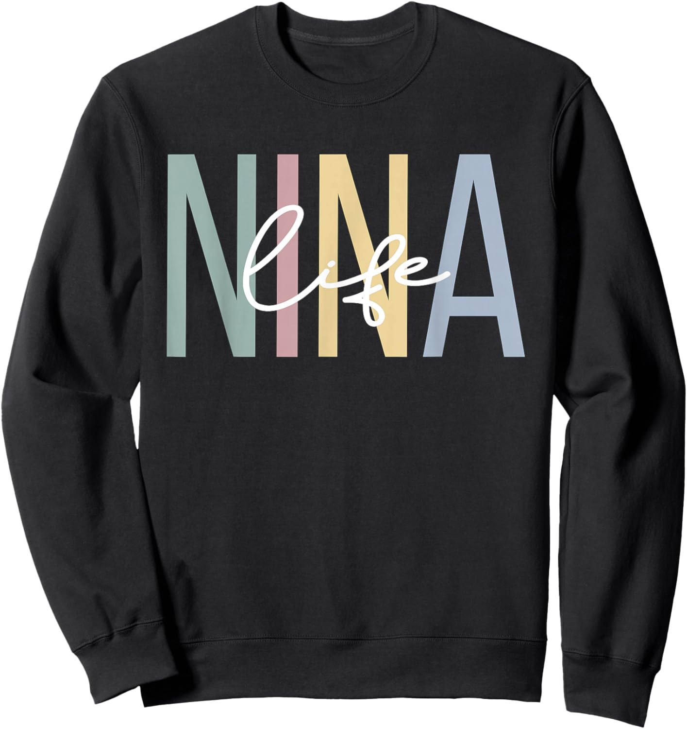 Nina Life Nina Grandma Boho Nina Grandmother Sweatshirt - Sweatshirt | Black