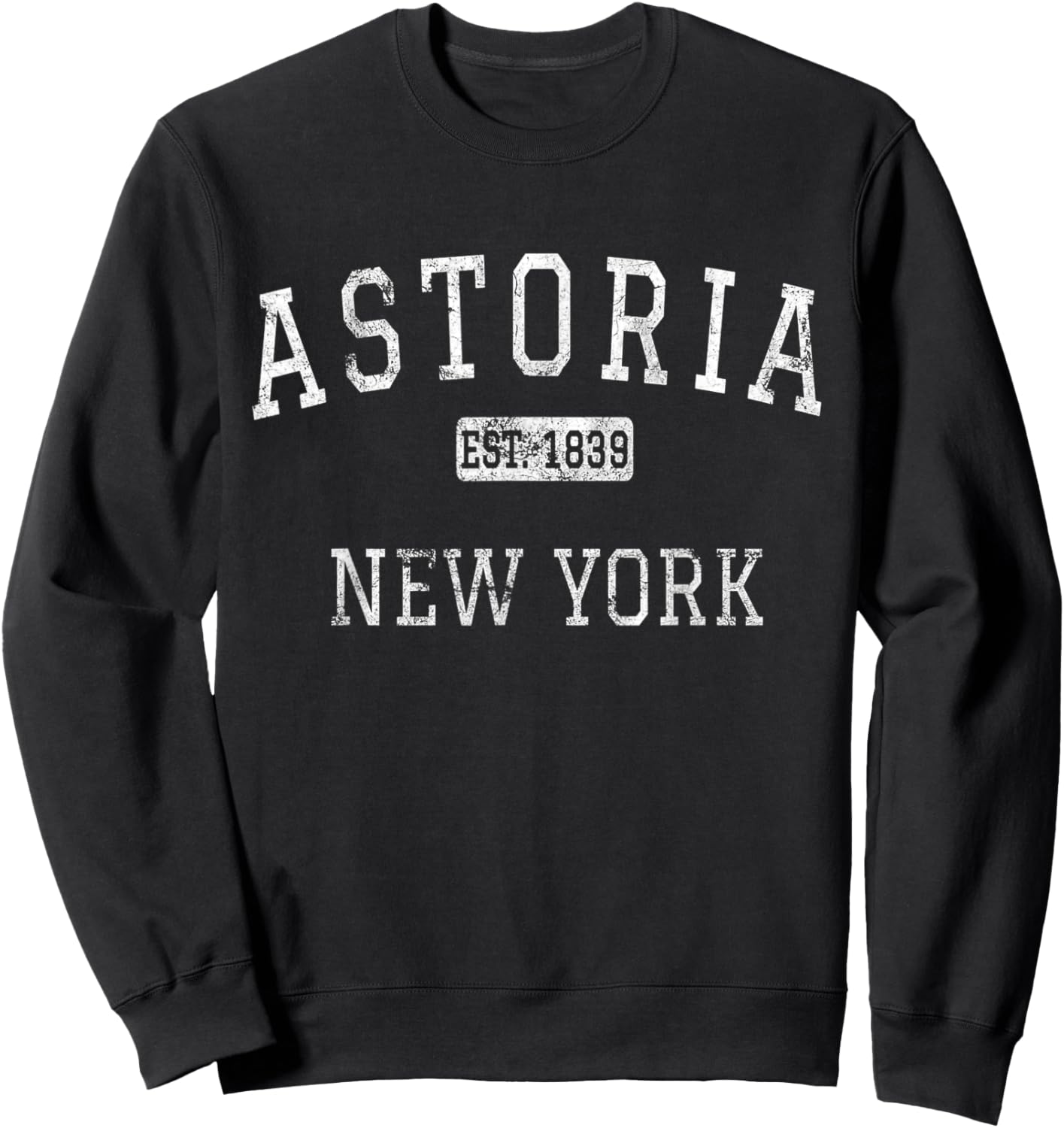 Astoria New York Queens NY Vintage Sweatshirt - Sweatshirt | Black