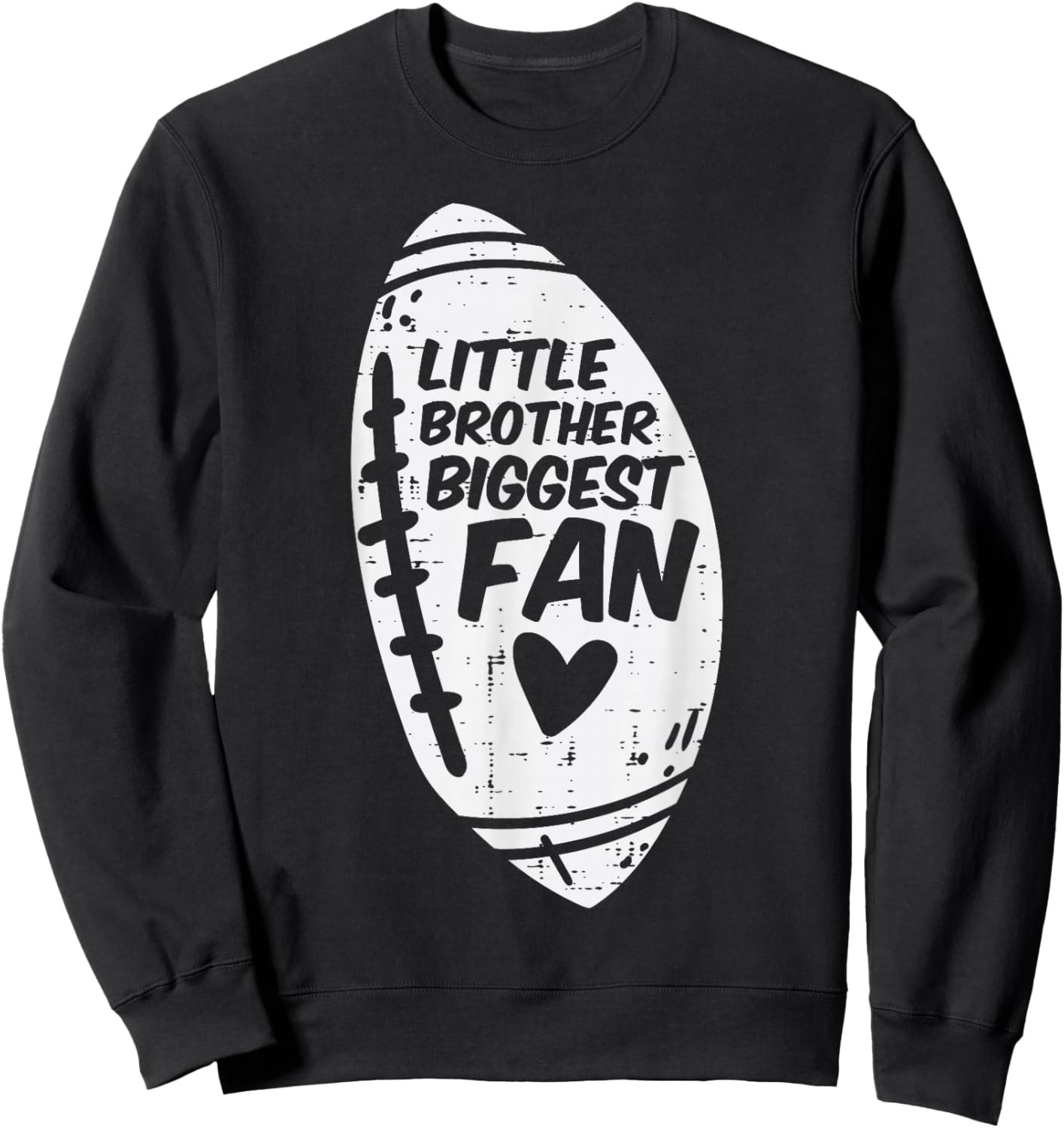 American Football Little Brother Biggest Fan Family Boys Sweatshirt - Sweatshirt | Black