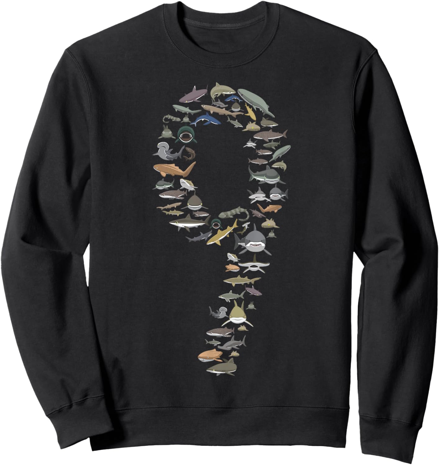 Shark Lover Type of Sharks Nine Years BDAY 9th Birthday Sweatshirt - Sweatshirt | Black