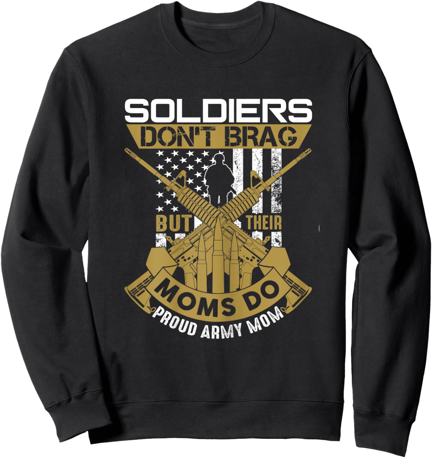 Army Mama Family Son Proud Army Mom Military Mother's Day Sweatshirt - Sweatshirt | Black
