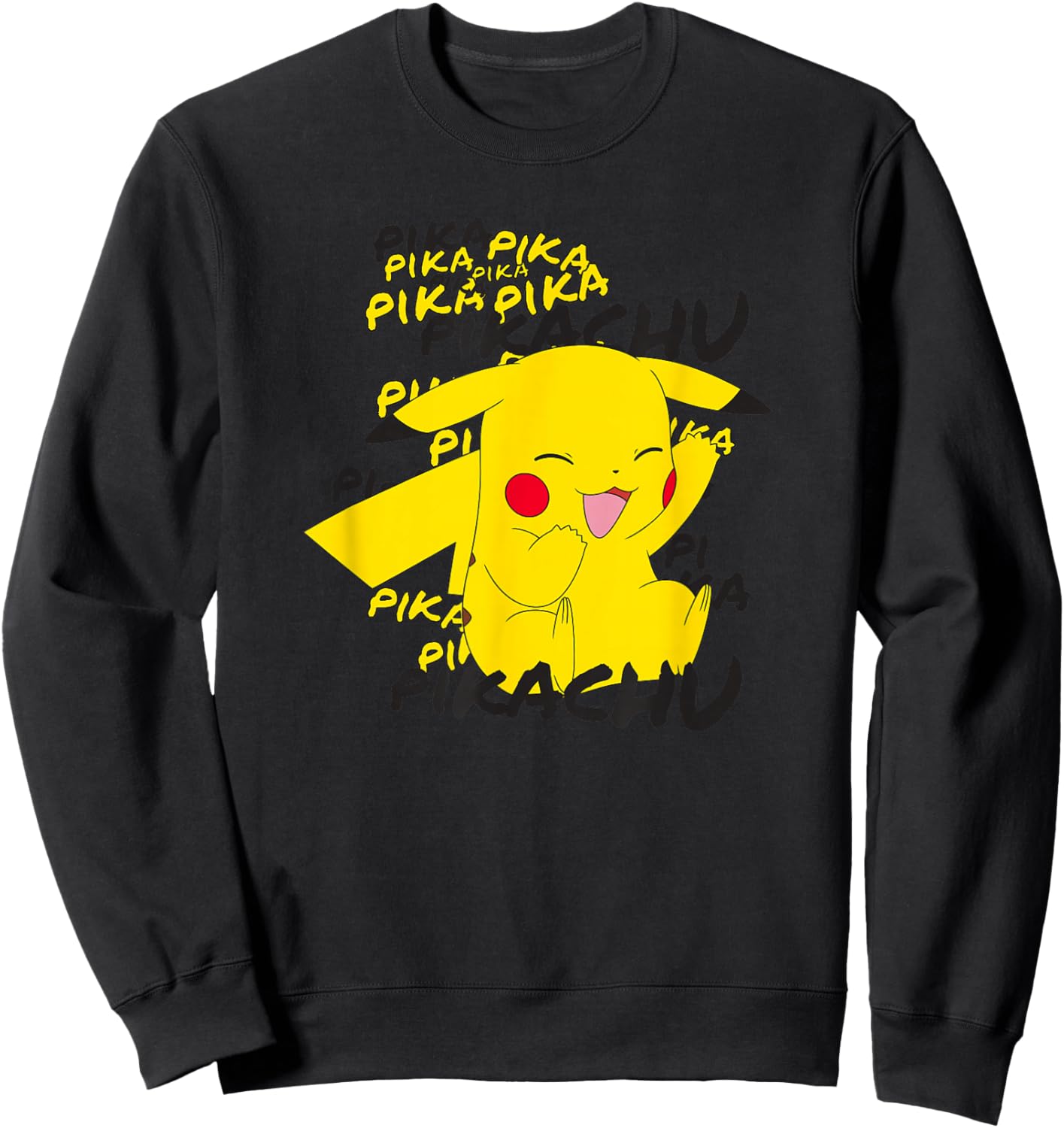 Pokémon Pikachu Cracks A Joke Laughing Small Sweatshirt - Sweatshirt | Black