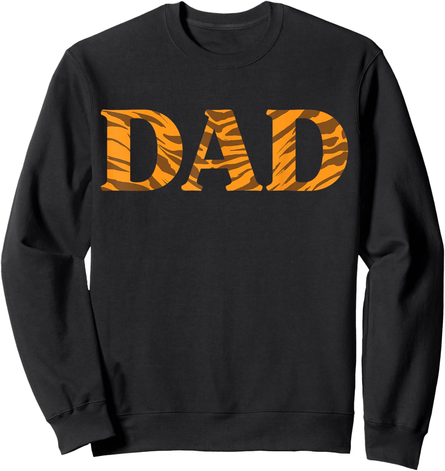 Father's Day Tiger Print Proud Family Dad Sweatshirt - Sweatshirt | Black