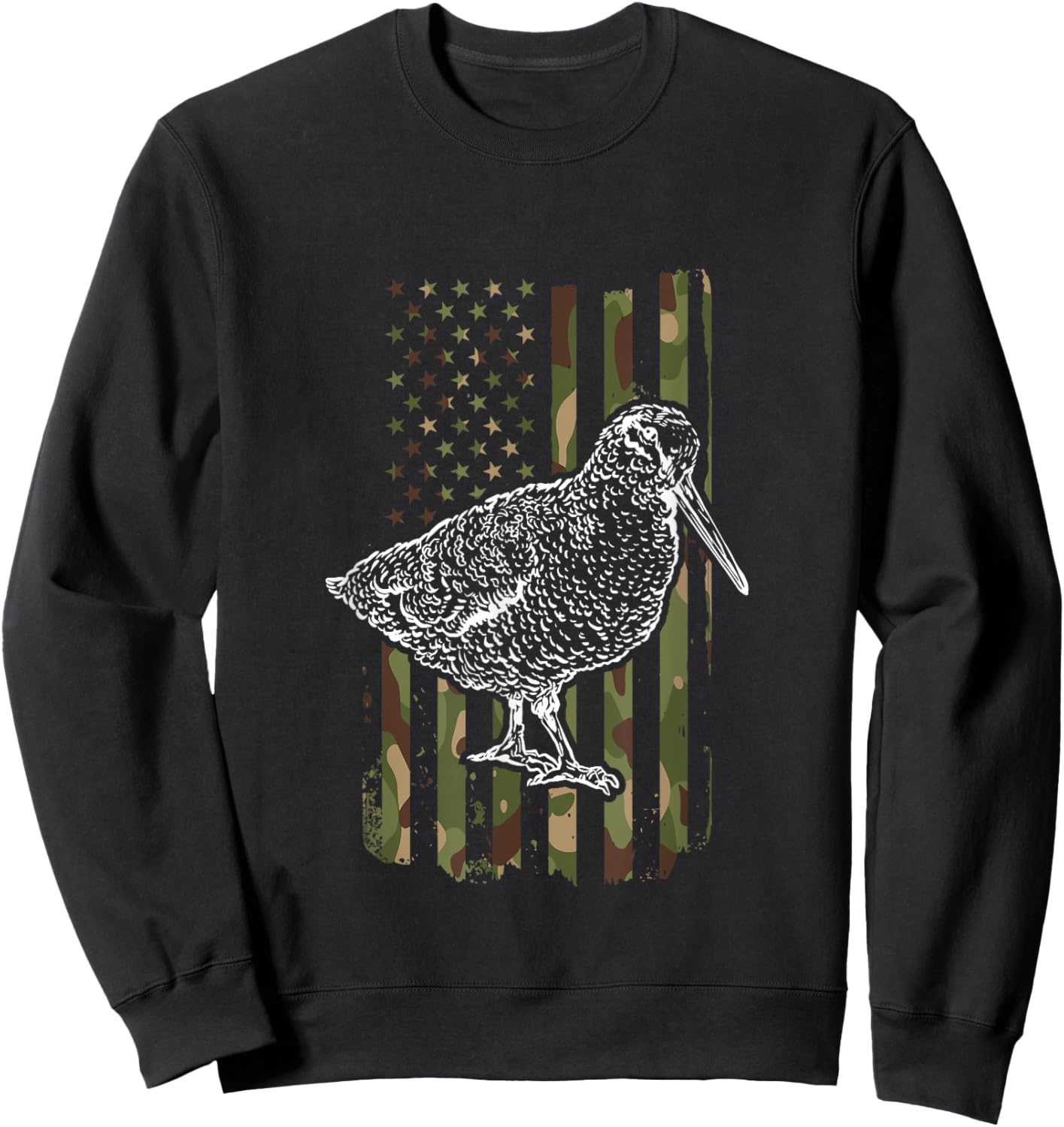 American Woodcock Camo Bogsucker Woodcock Hunting Season Sweatshirt - Sweatshirt | Black