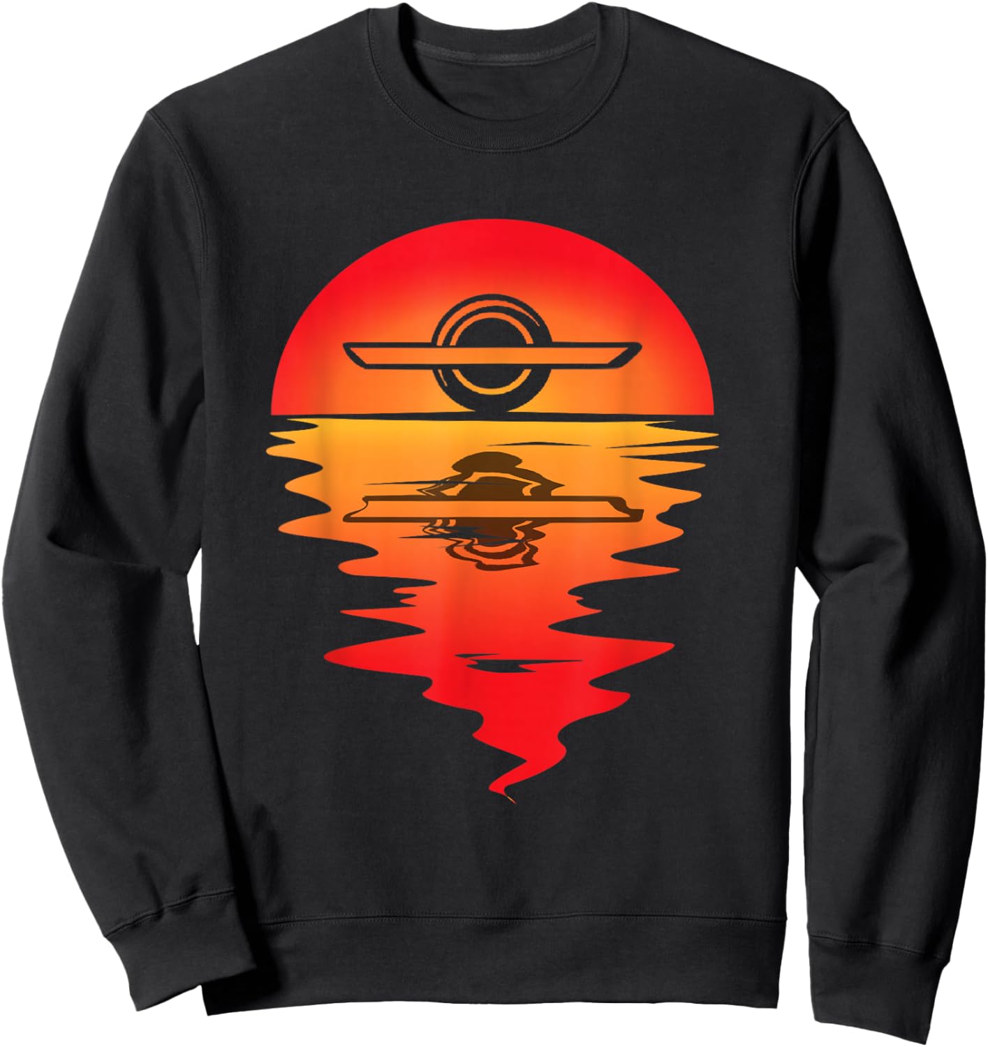 Electric Skateboard Vintage Sunset Onewheel Float Monowheel Sweatshirt - Sweatshirt | Black