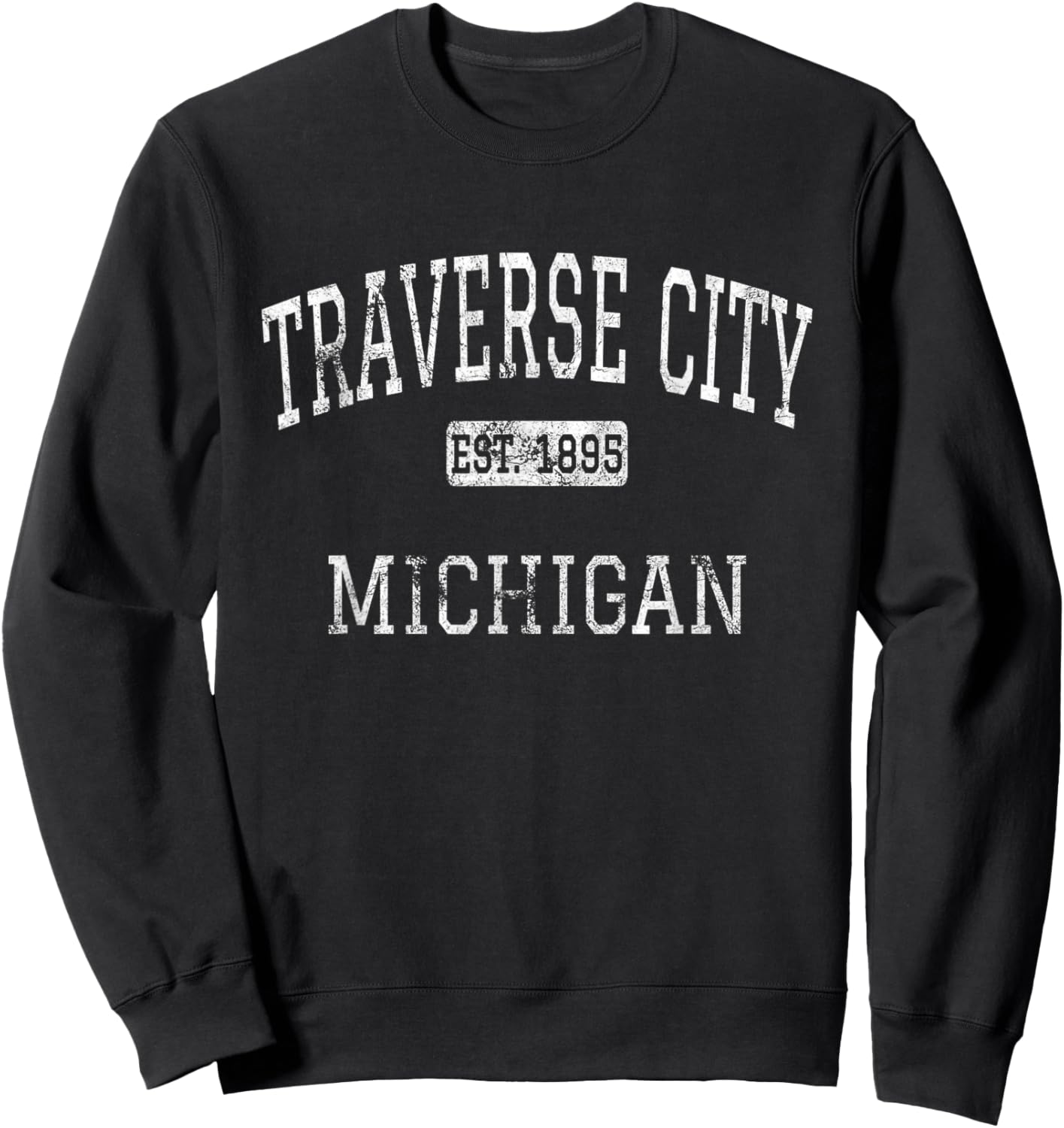 Traverse City Michigan MI Vintage Sweatshirt - Sweatshirt | Black
