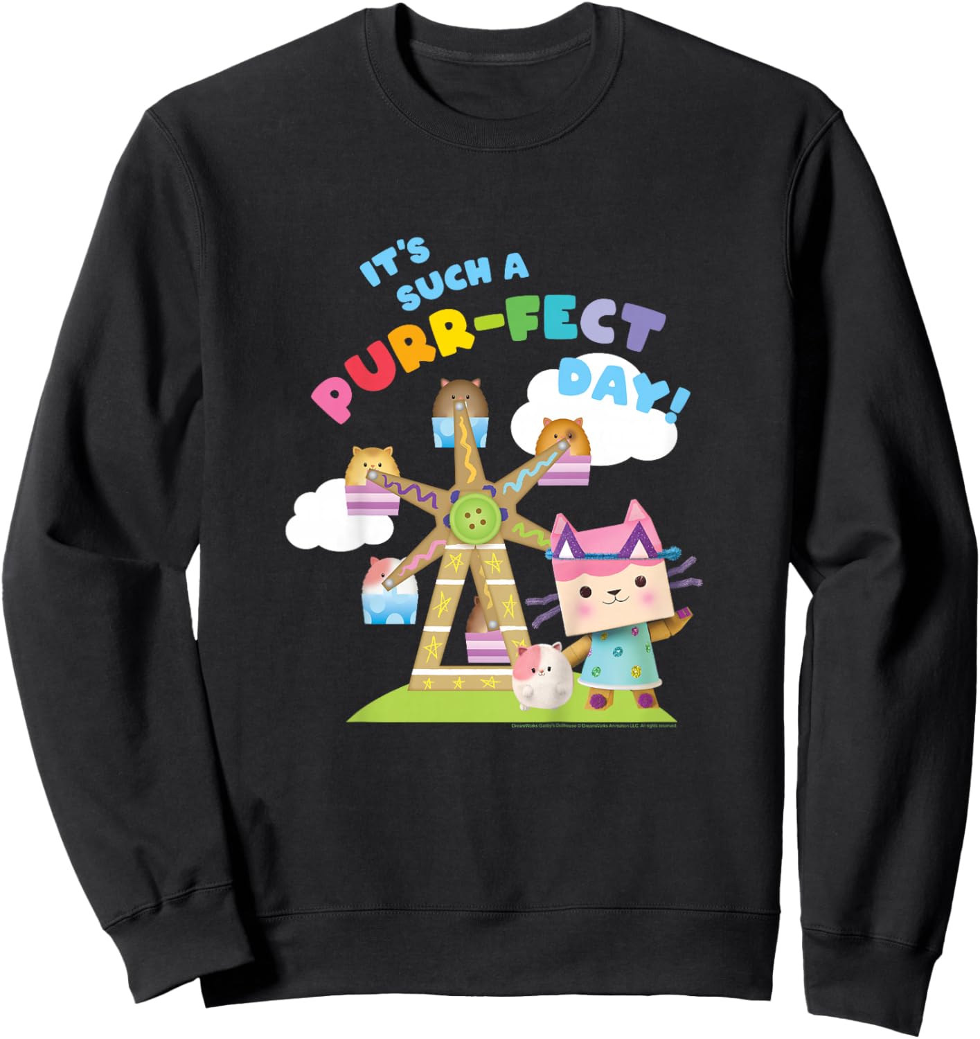 Gabby's Dollhouse Baby Box Purr-FECT Day! Youth Sweatshirt - Sweatshirt | Black