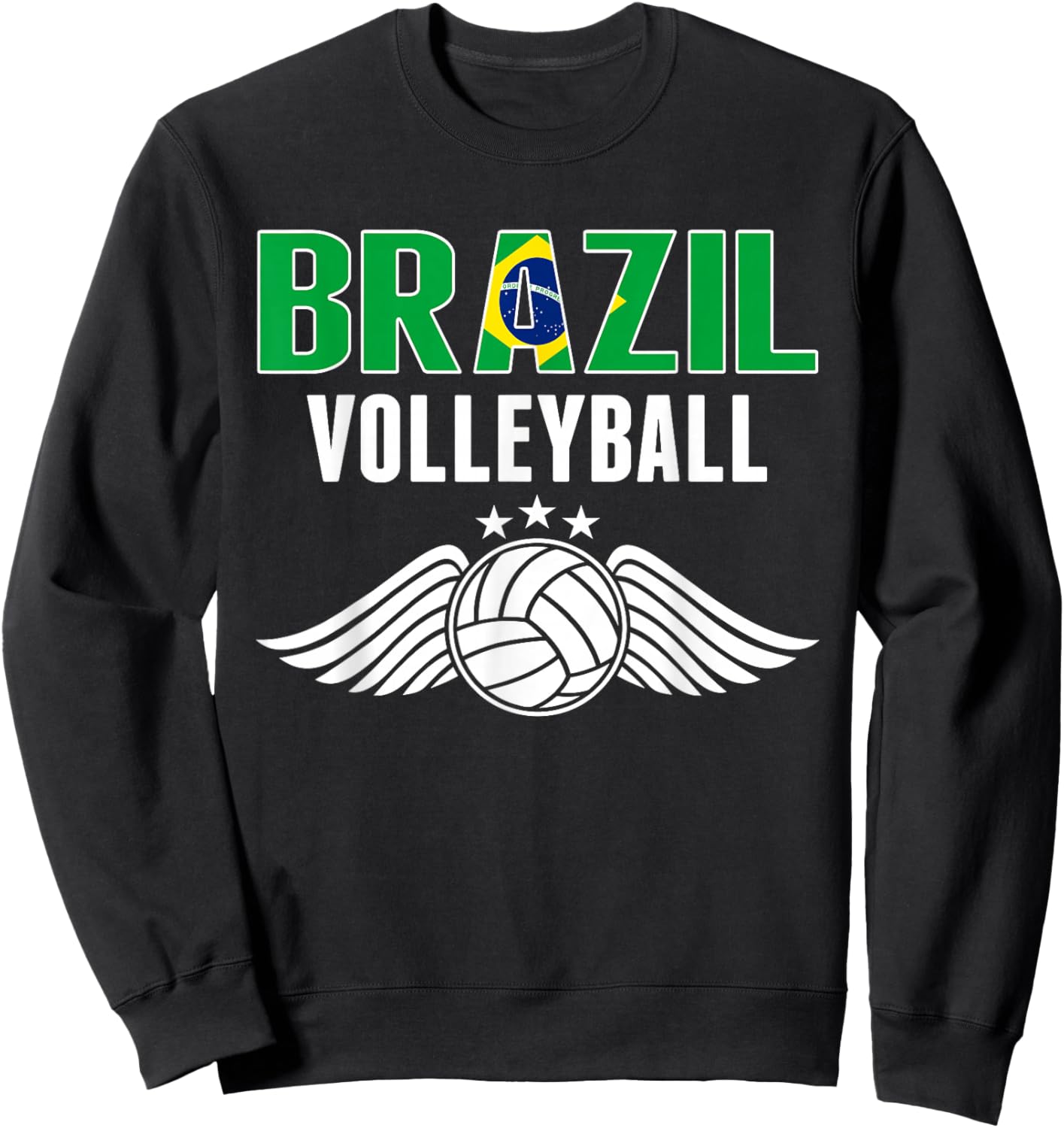 Brazil Volleyball Fans Jersey - Brazilian Flag Sport Lovers Sweatshirt - Sweatshirt | Black