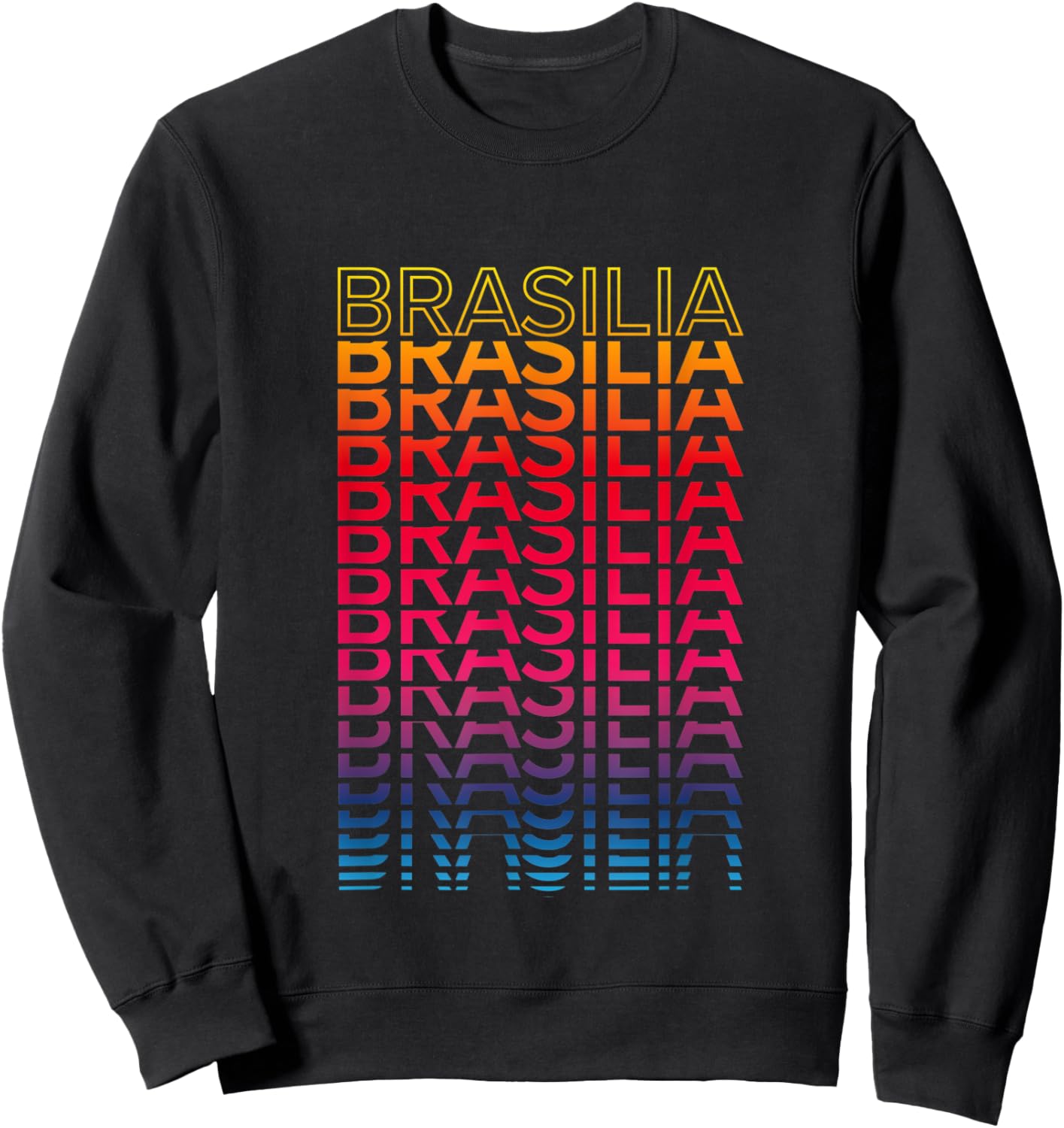 Retro Colorful City - Nostalgic Brasilia Sweatshirt - Sweatshirt | Black