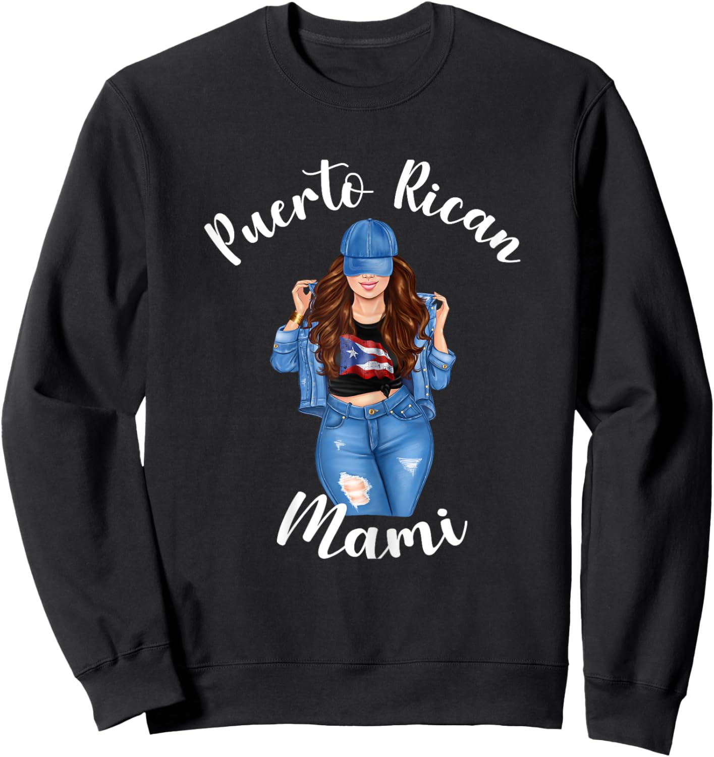 Puerto Rican Mami Funny Puerto Rico Woman Sassy Cute Cool Sweatshirt - Sweatshirt | Black