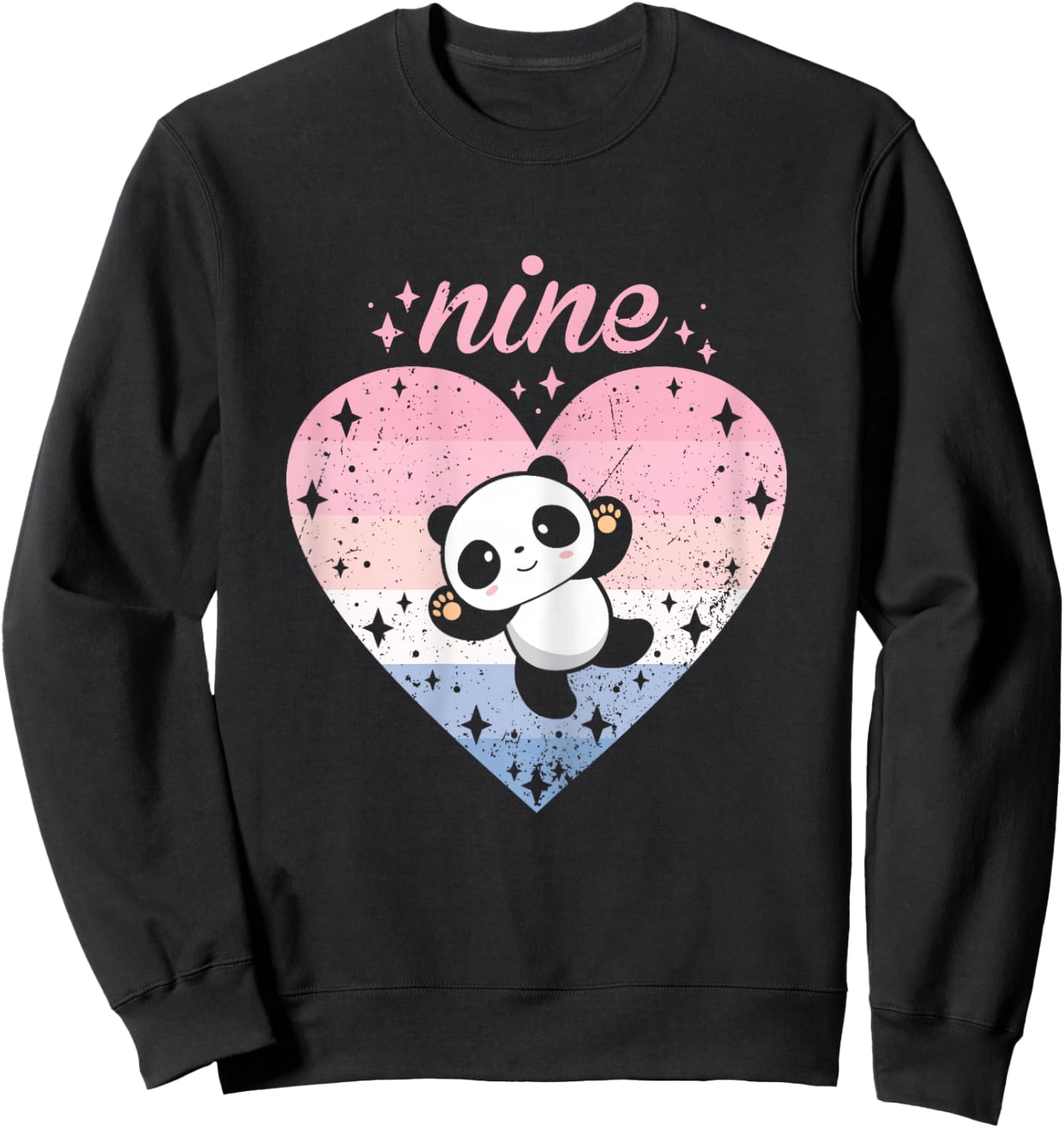 9 Year Old Cute Panda Birthday Girl 9th B-day Sweatshirt - Sweatshirt | Black
