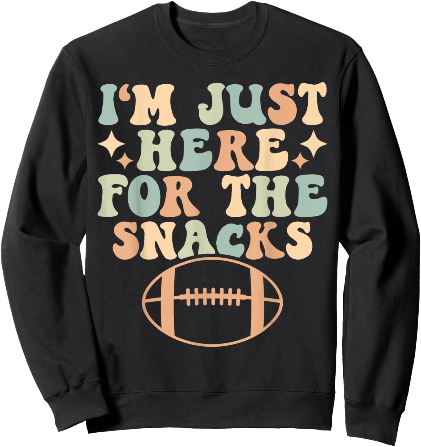 Retro I'm Just Here For The Snacks Fantasy Football Sweatshirt - Sweatshirt | Black