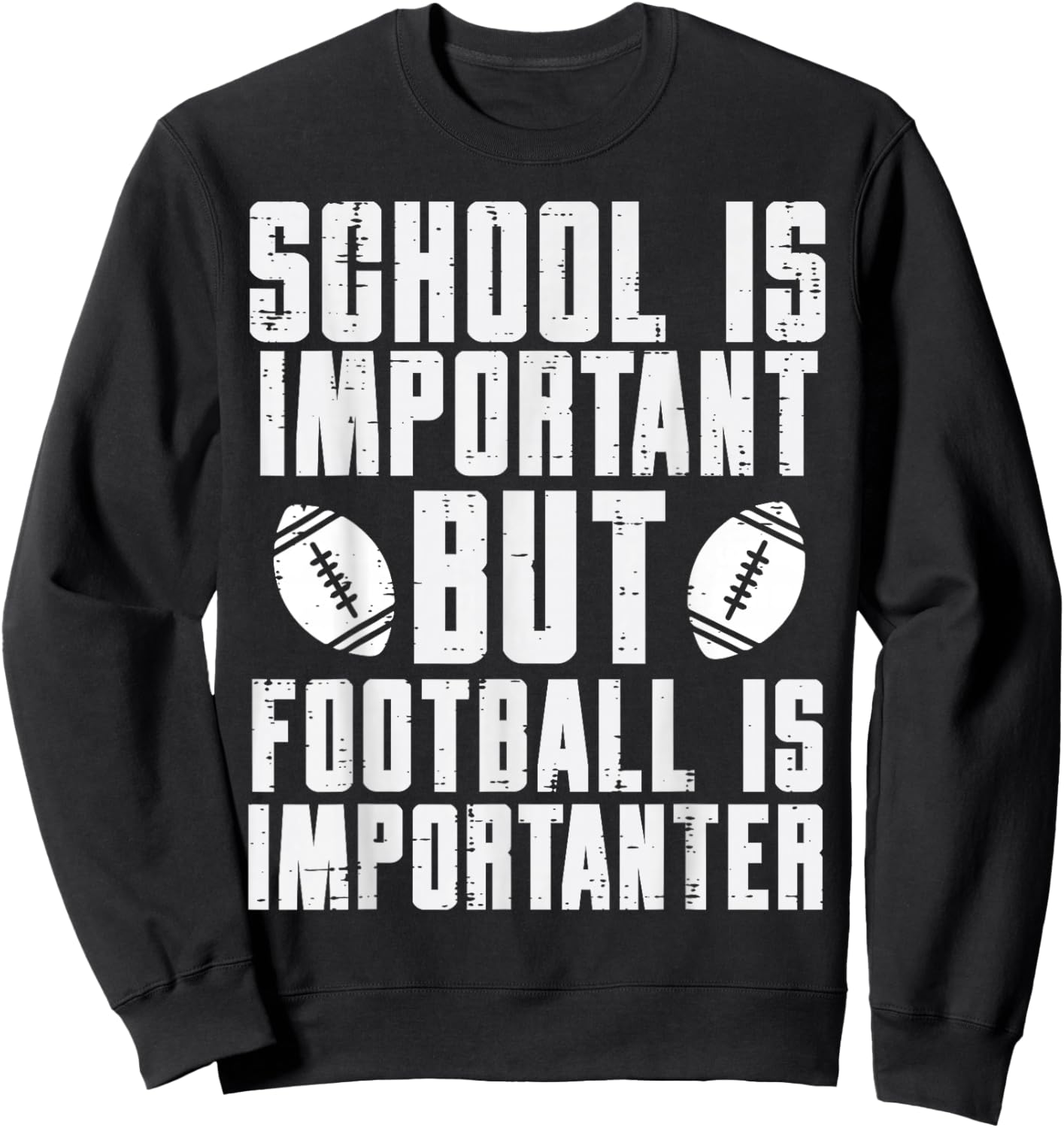 School Is Important American Football Funny Player Boys Sweatshirt - Sweatshirt | Black