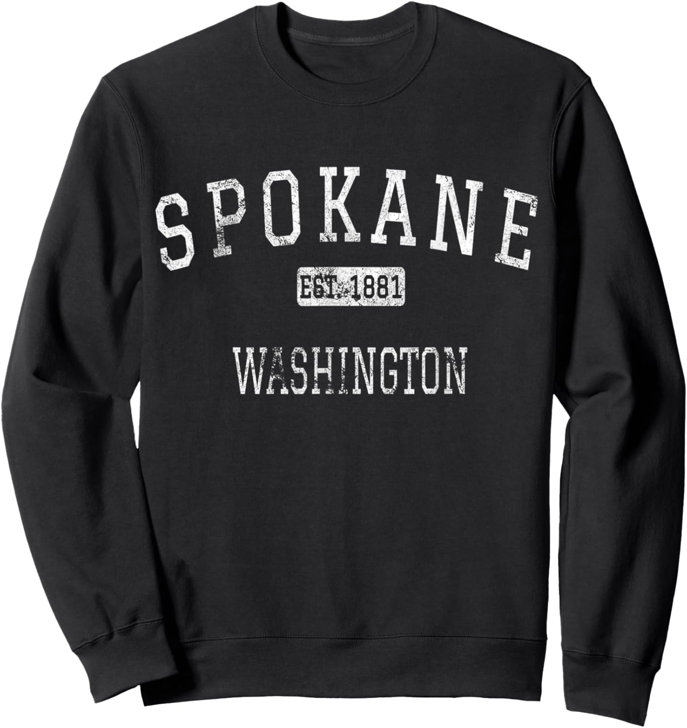 Spokane Washington WA Vintage Sweatshirt - Sweatshirt | Black