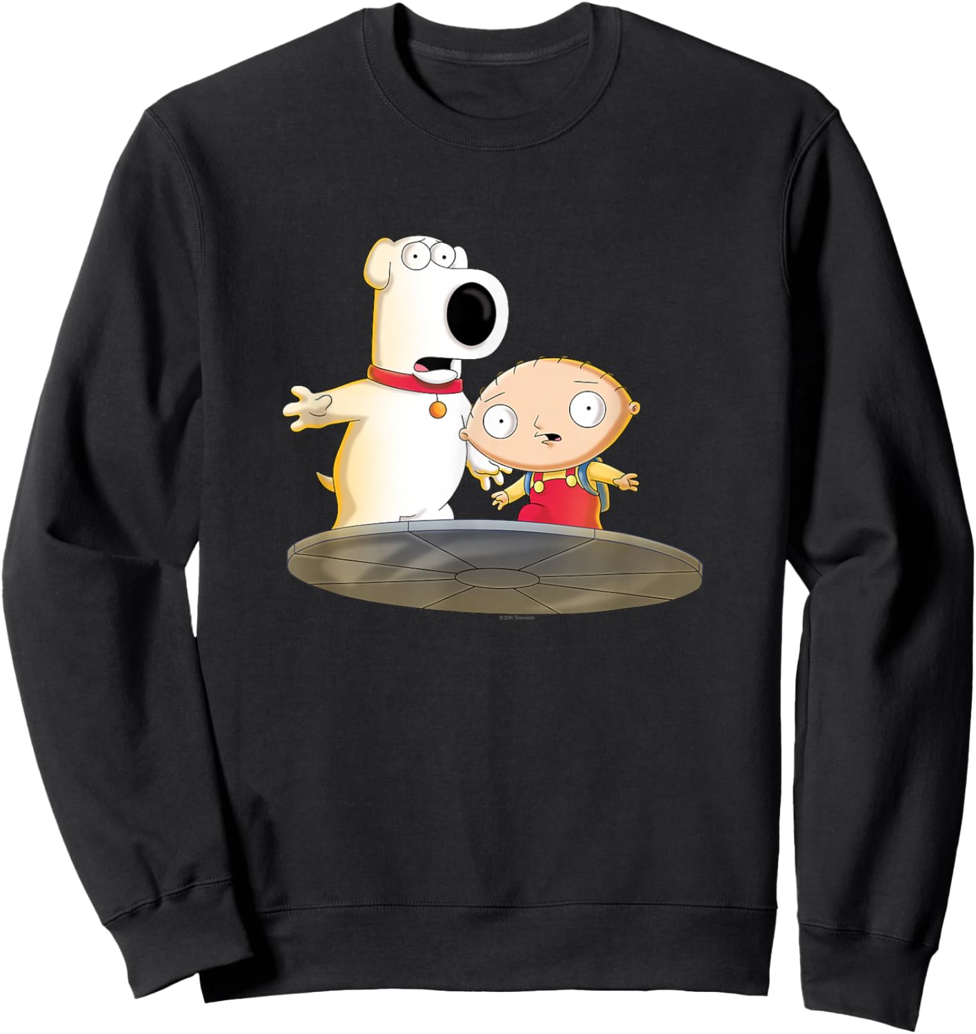 Family Guy Stewie and Brian Shocked Transporter Cartoon Sweatshirt - Sweatshirt | Black