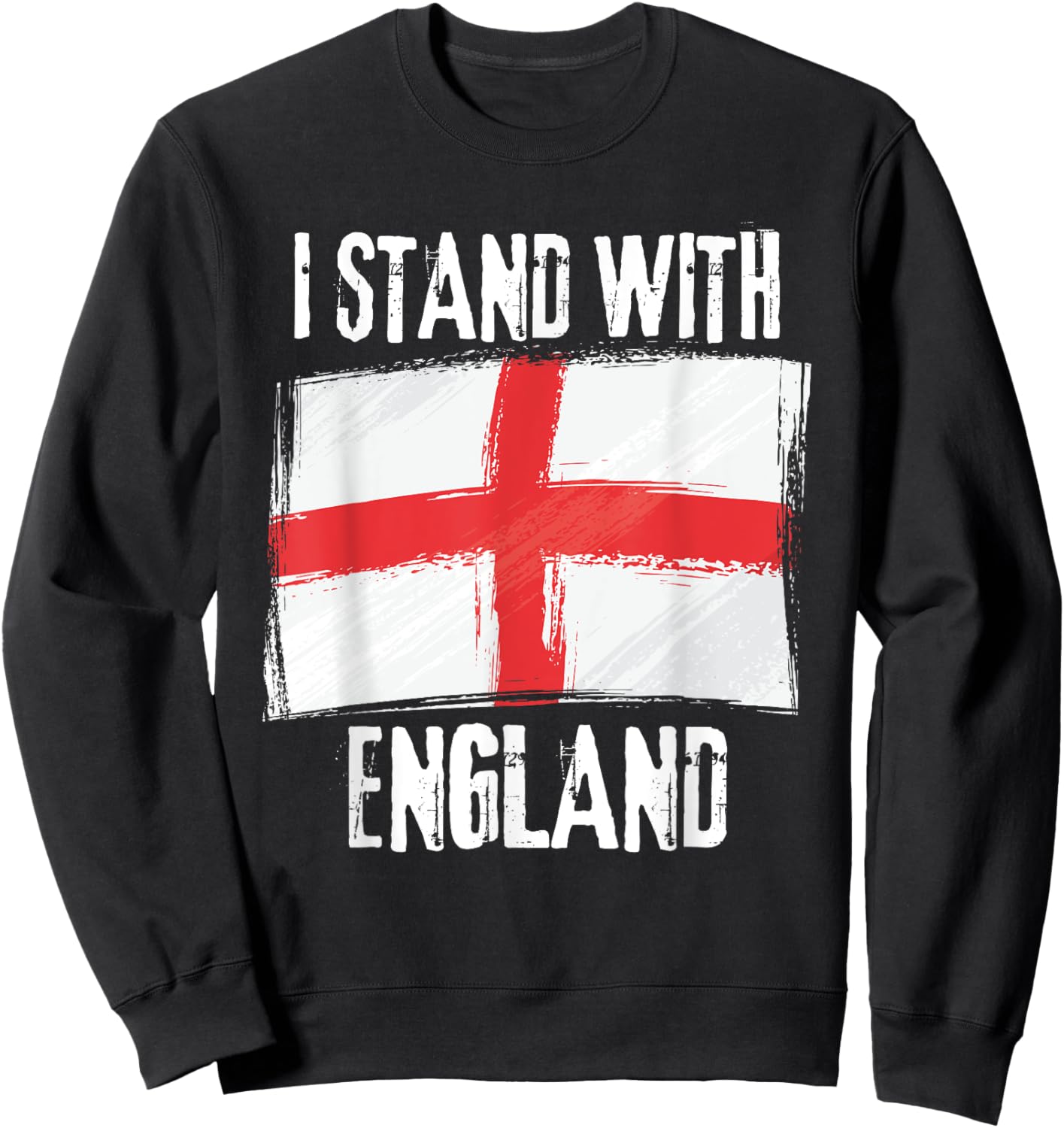 I Stand With England Flag British Flag Sweatshirt - Sweatshirt | Black