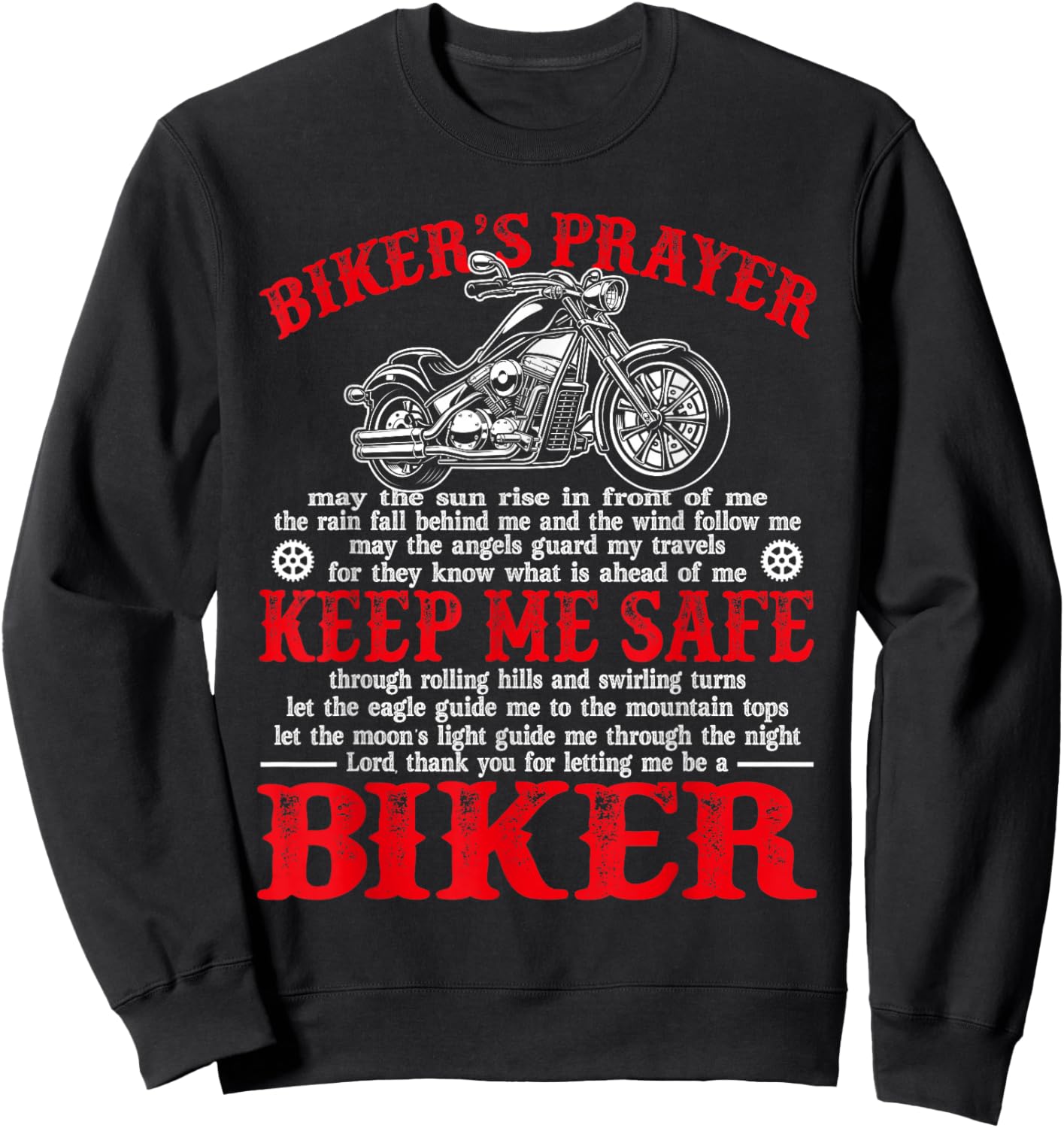 Biker's Prayer Vintage Motorcycle Biker Biking Motorcycling Sweatshirt - Sweatshirt | Black