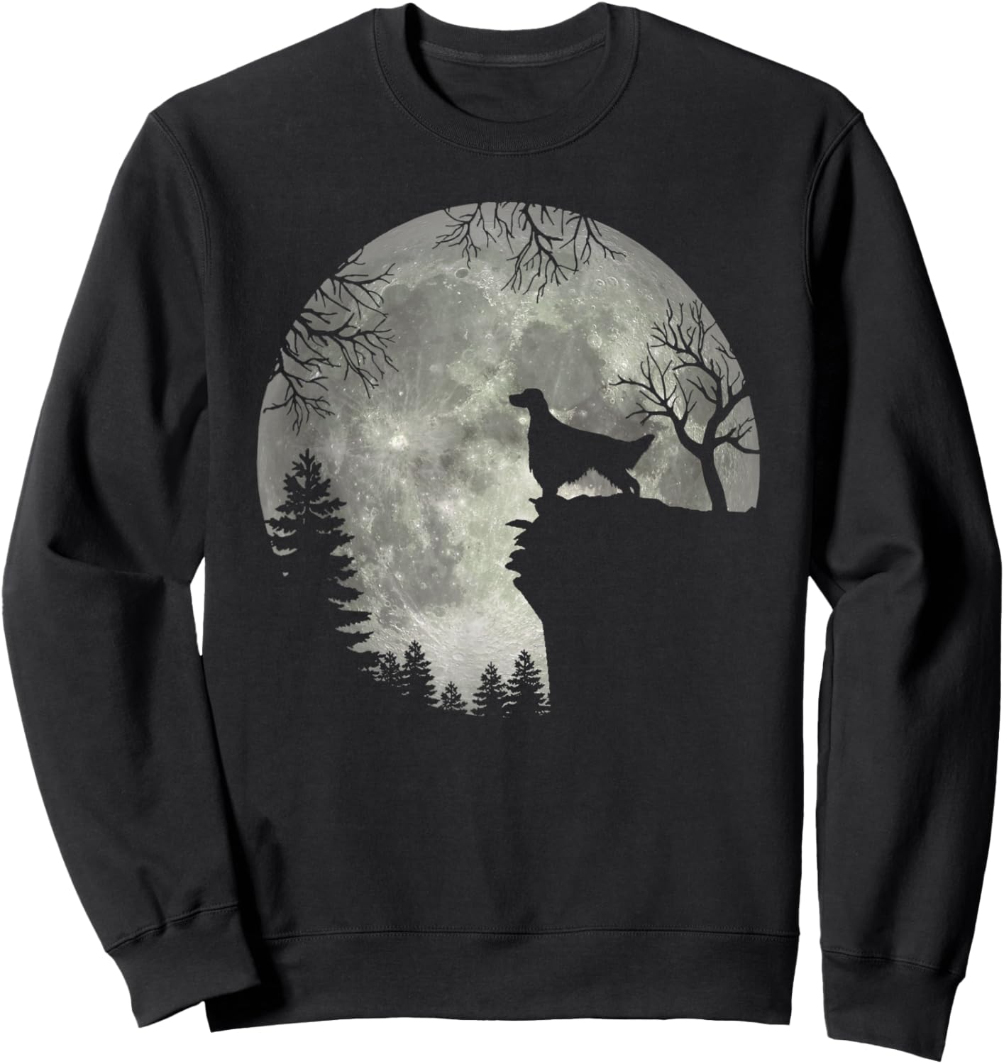 Irish Setter And Moon Halloween Sweatshirt - Sweatshirt | Black