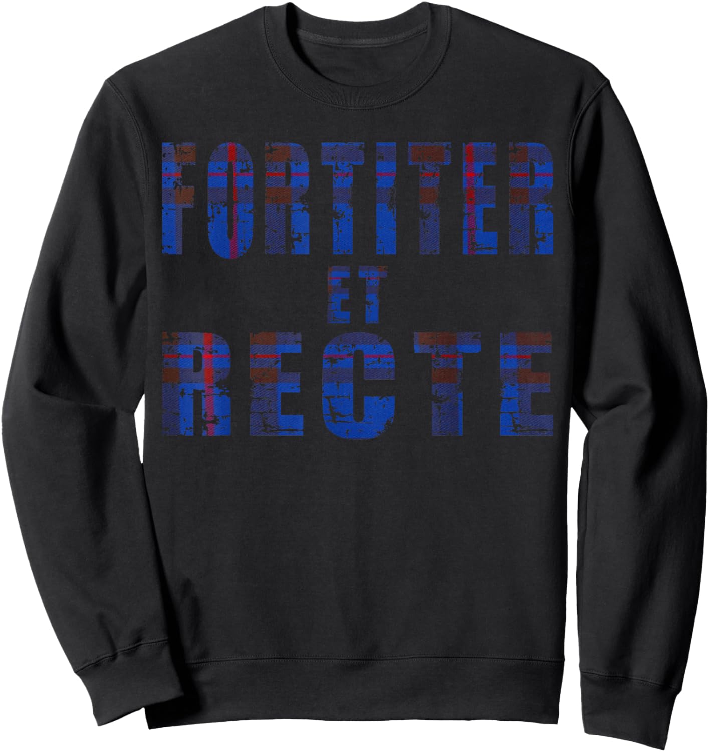 Clan Elliott Motto, Fortiter et Recte Elliot family tartan Sweatshirt - Sweatshirt | Black