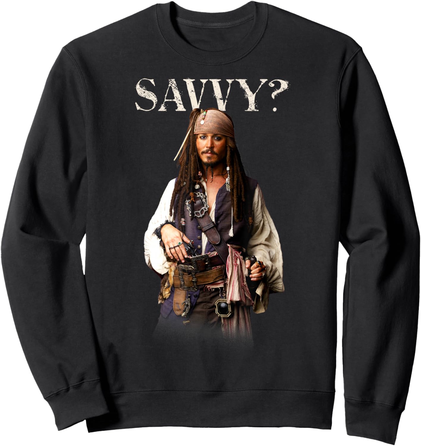 Disney Pirates of the Caribbean Captain Jack Savvy? Sweatshirt - Sweatshirt | Black