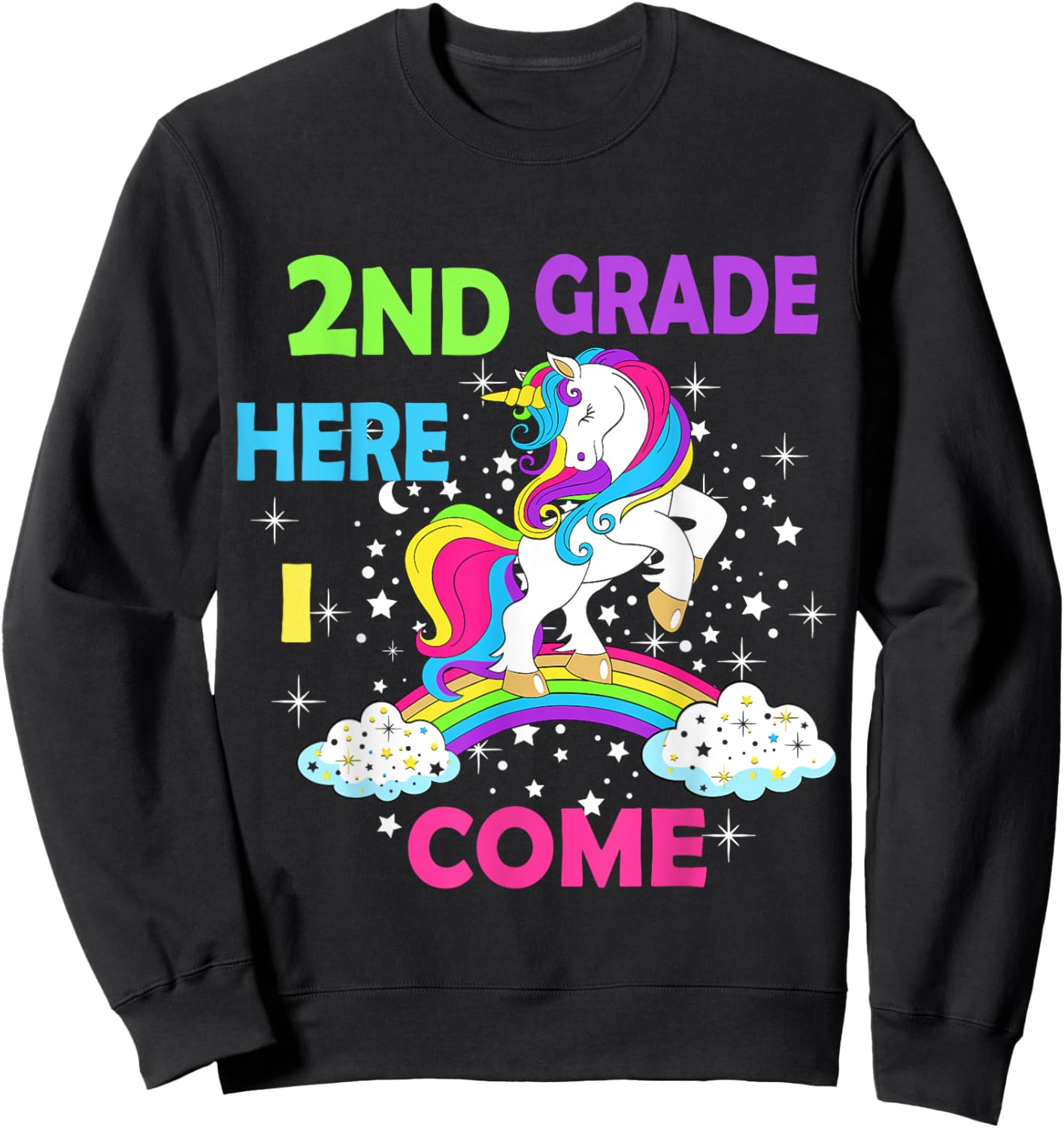 Hello 2nd grade First Day of Second grade Here I come Girl Sweatshirt - Sweatshirt | Black