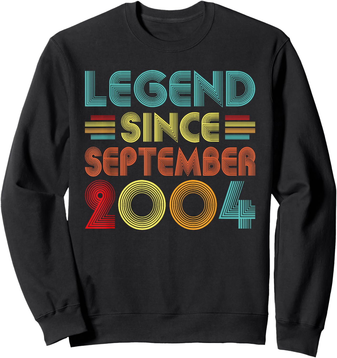 Legend Since September 2004 21st Birthday Retro 21 Years Old Sweatshirt - Sweatshirt | Black