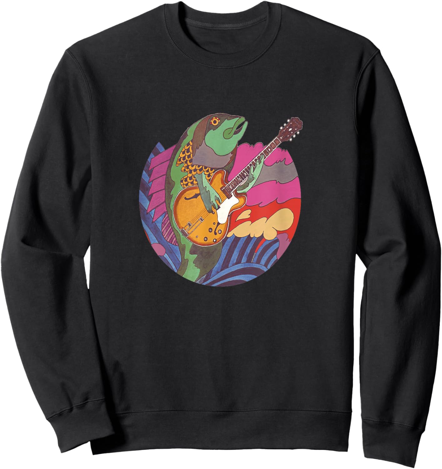 Kingfish guitar playing Fish Sweatshirt - Sweatshirt | Black