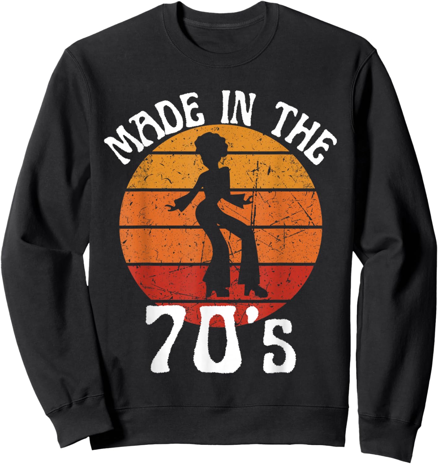 Made in 70s Black Afro African American Dancer Sunset Sweatshirt - Sweatshirt | Black