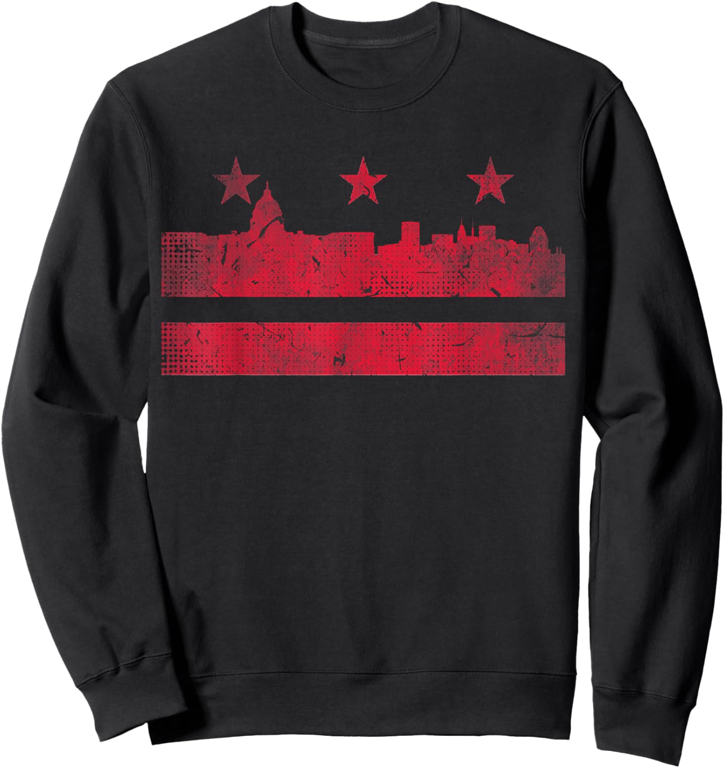 Washington DC City Skyline Vintage Silhouette USA Men Women Sweatshirt - Sweatshirt | Black