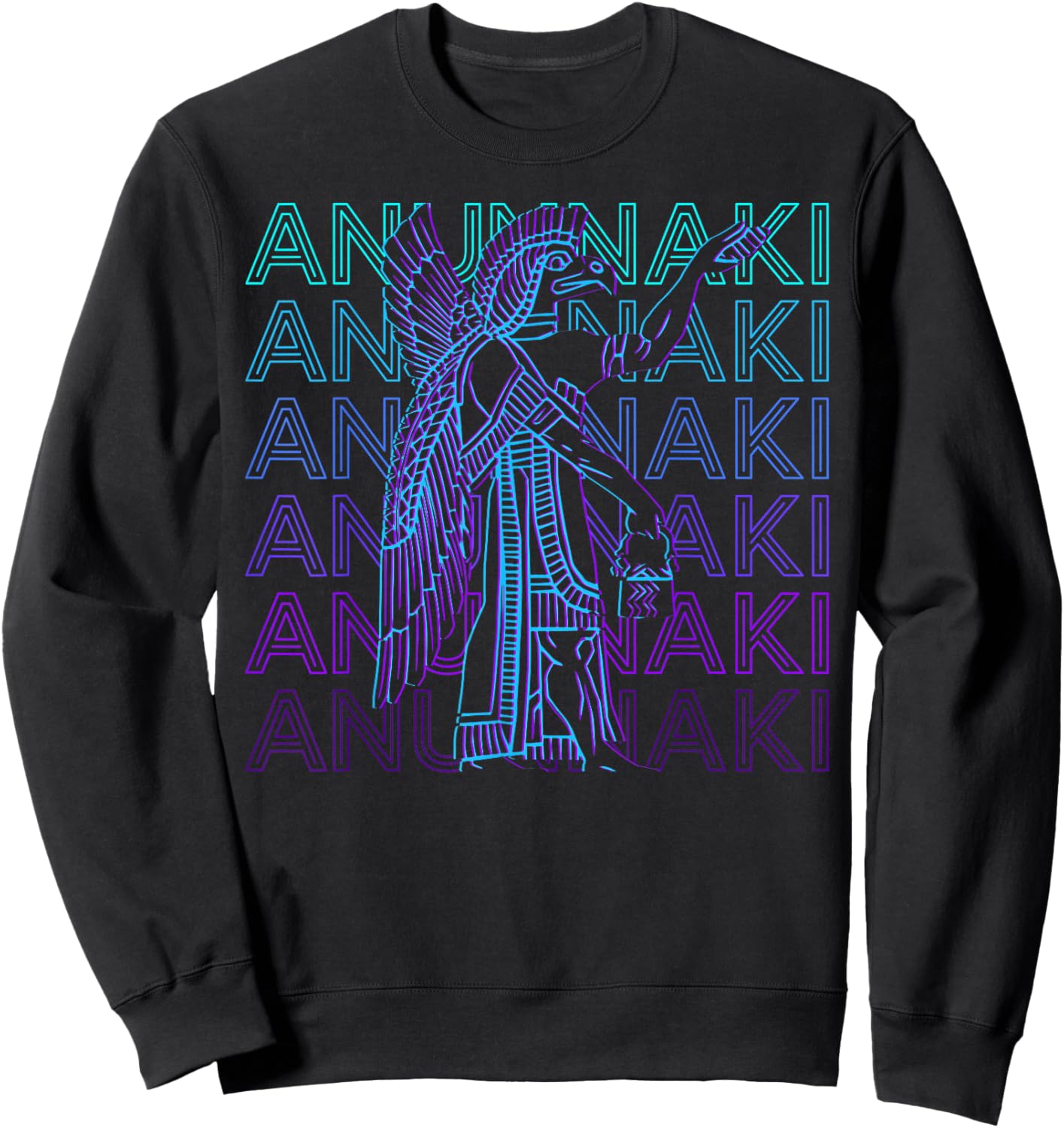 Anunnaki Sumerian God Ancient Deity Retro Anunnaki Sweatshirt - Sweatshirt | Black