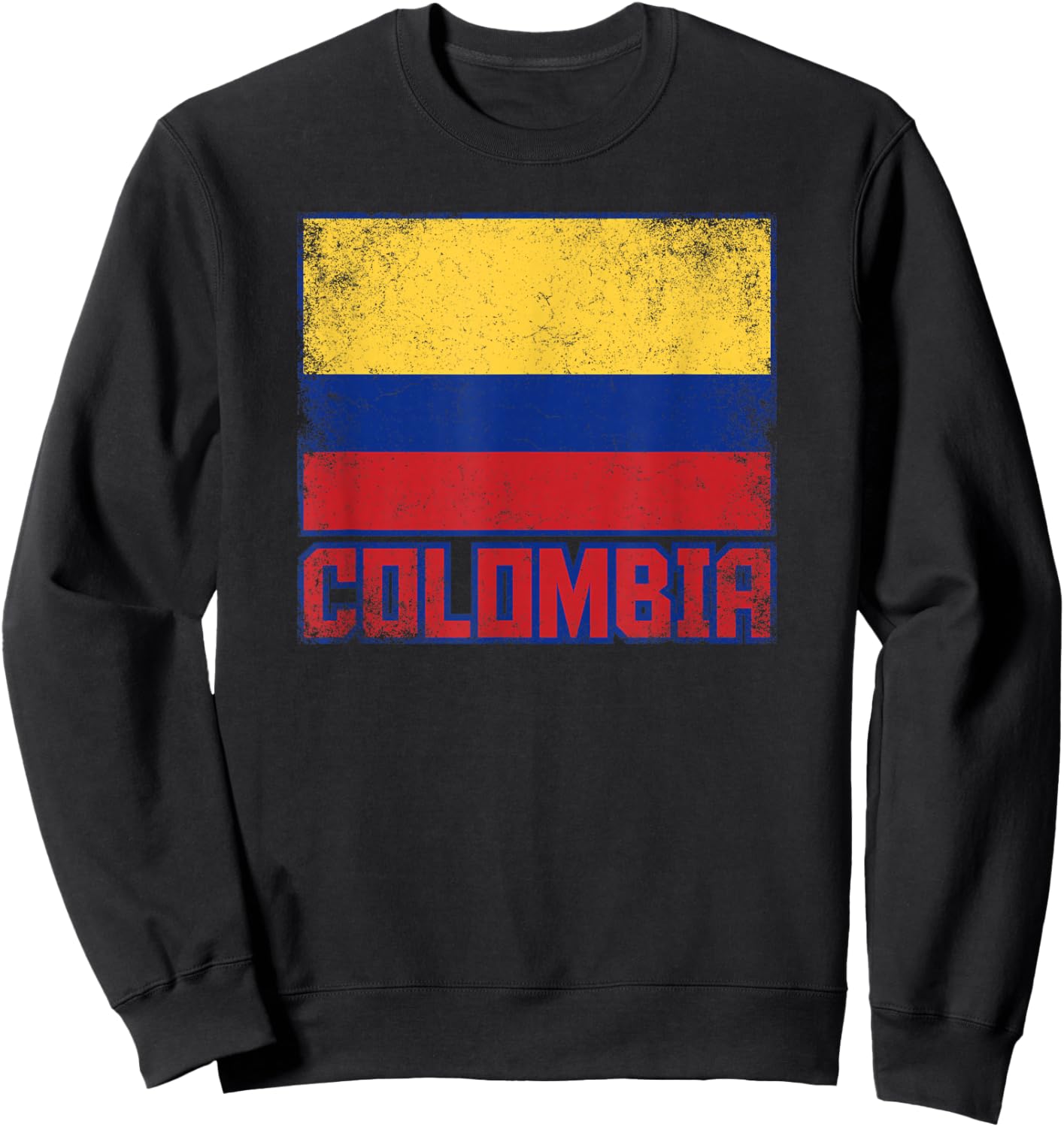 Colombia Flag Vintage Retro Country Colombian Pride Sweatshirt - Sweatshirt | Black