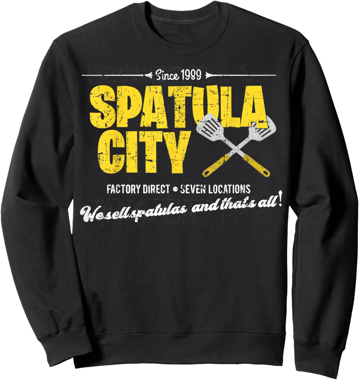 Vintage Spatula City, Distressed Sweatshirt - Sweatshirt | Black