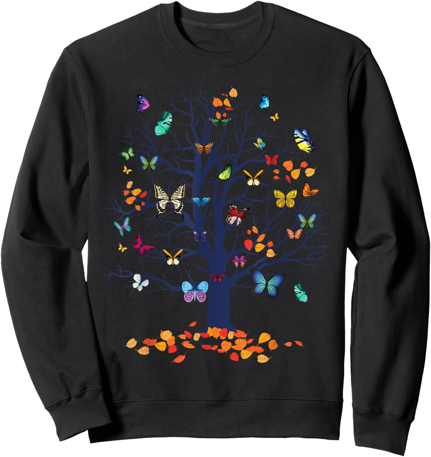 Butterfly Tree - Lepidopterist Butterfly Lover Butterflies Sweatshirt - Sweatshirt | Black