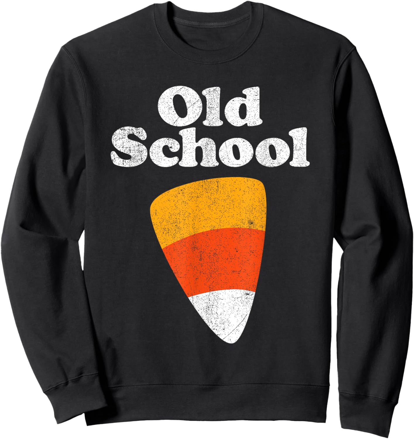 Old School Halloween Candy Corn Funny 70's 80's Costume Sweatshirt - Sweatshirt | Black
