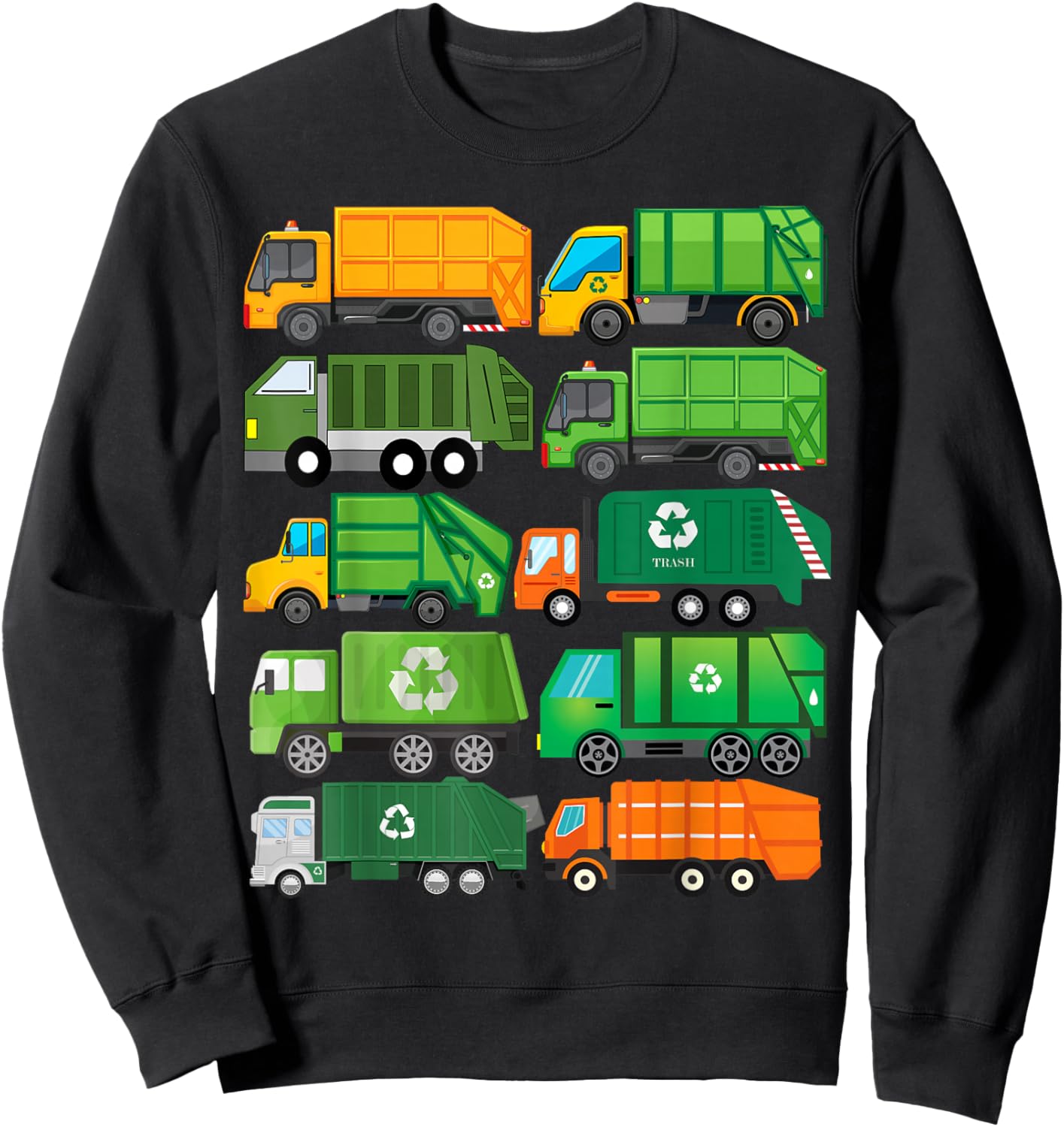 Garbage Truck Recycling Day Trash Waste Separation Birthday Sweatshirt - Sweatshirt | Black