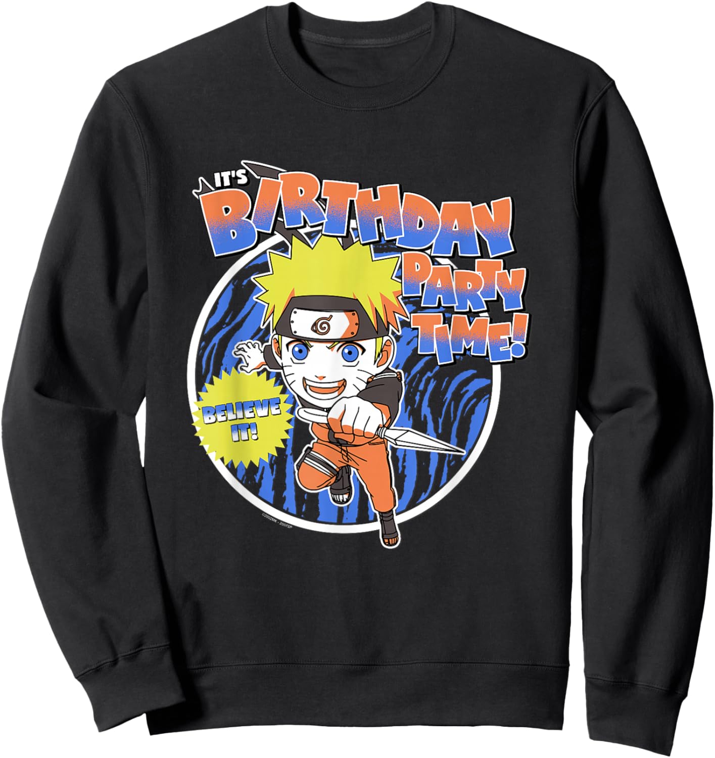 Naruto Shippuden Birthday Party Anime Sweatshirt - Sweatshirt | Black
