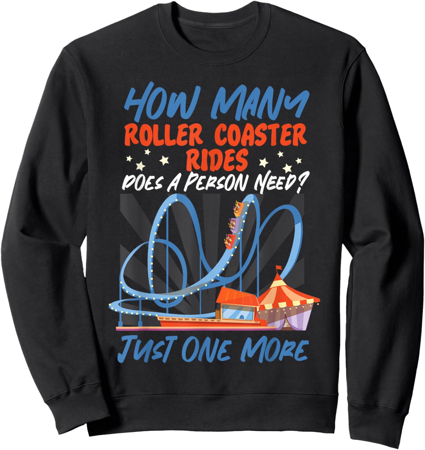 Roller Coaster How Many Roller Coaster Rides Does A Person Sweatshirt - Sweatshirt | Black