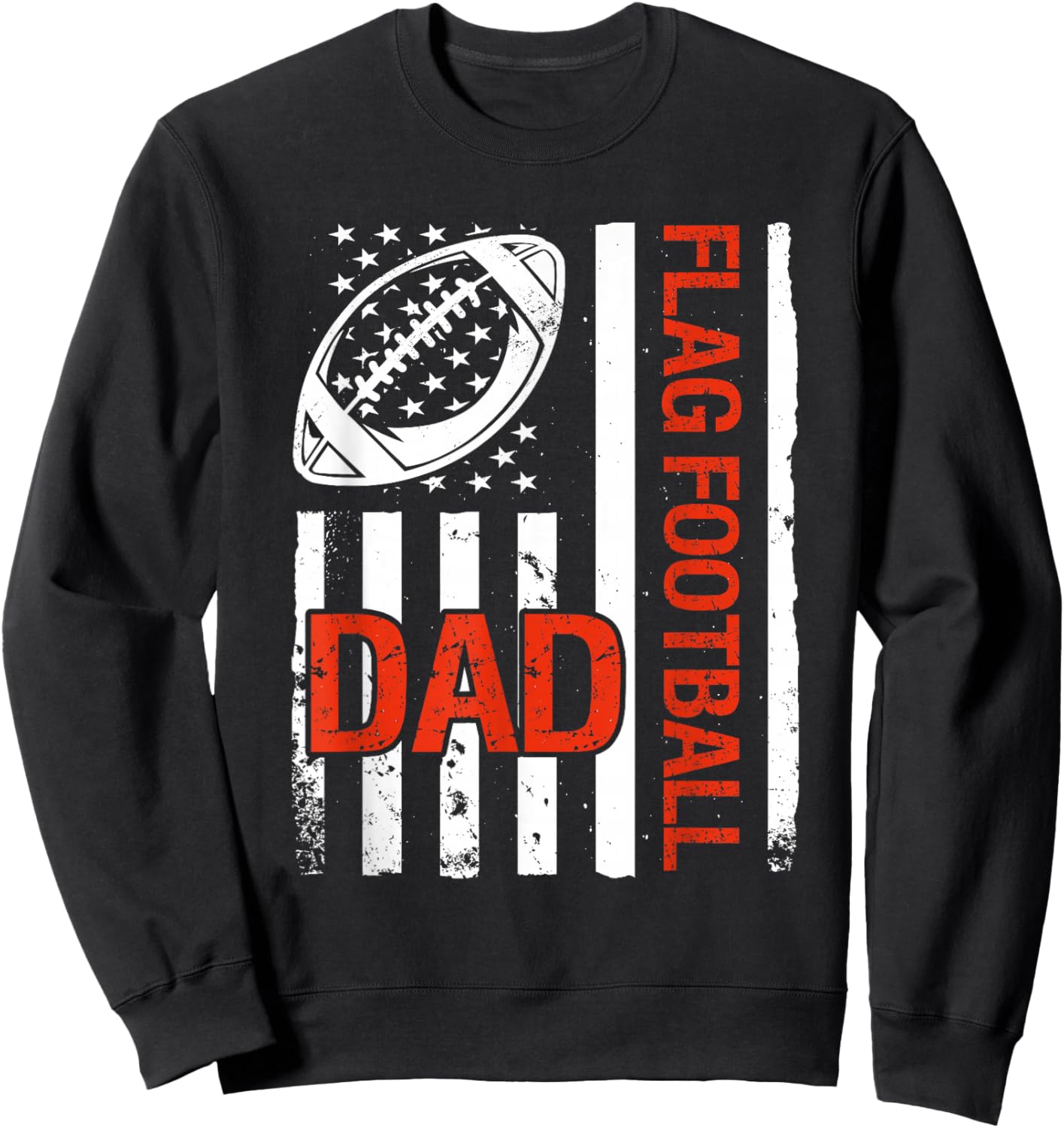 Flag Football Dad USA Flag Sweatshirt - Sweatshirt | Black