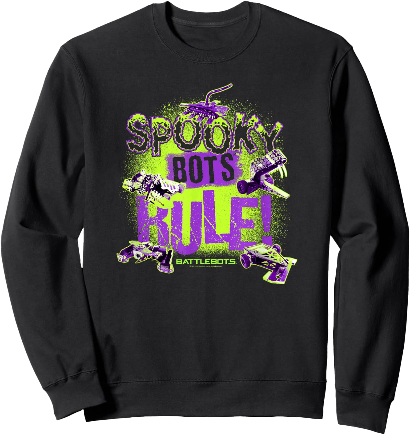 BattleBots Halloween Spooky Bots Rule! Group Poster Sweatshirt - Sweatshirt | Black