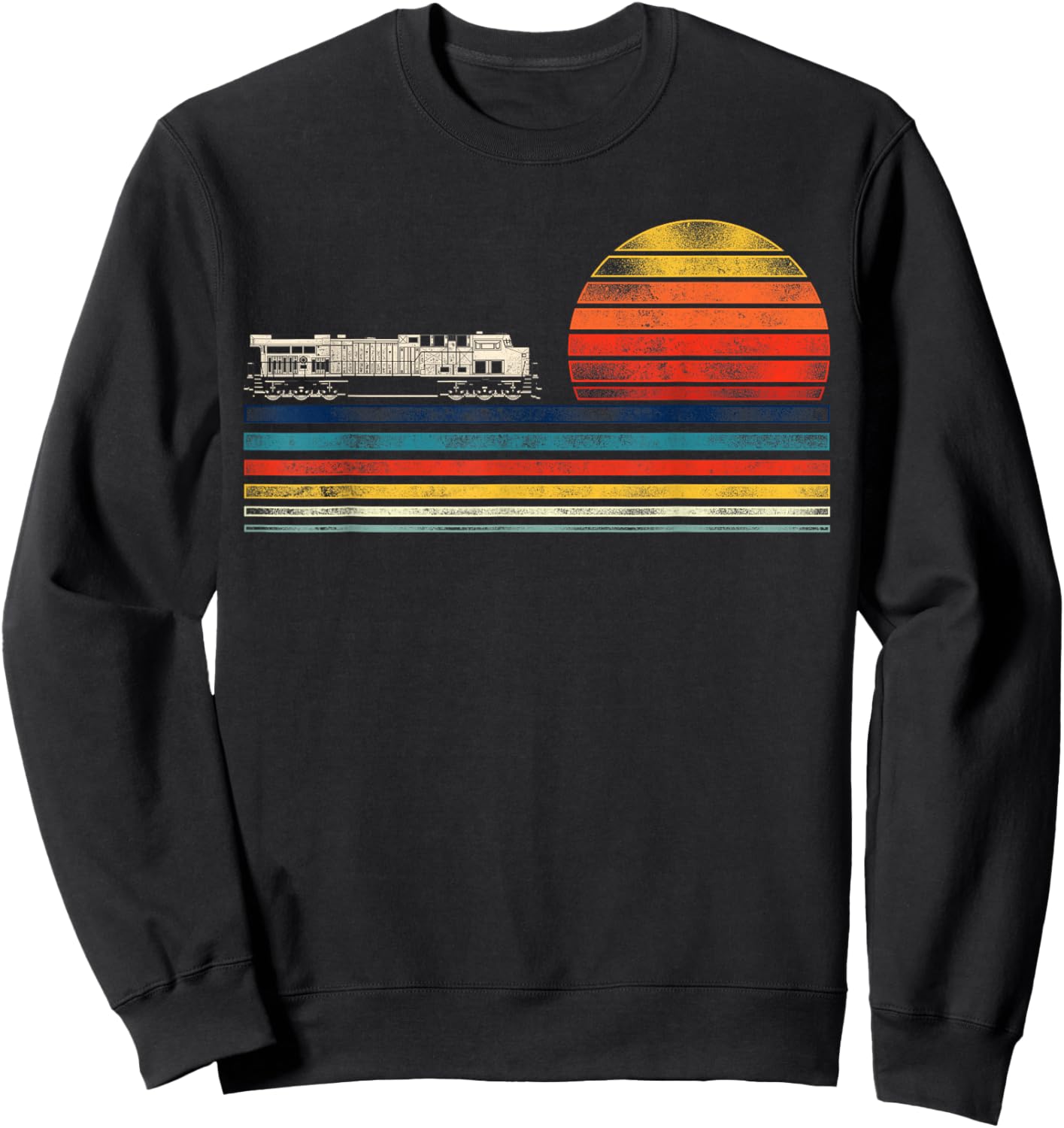 Model Train Railroad Conductor Engineer HD0 Black Retro Diesel Train Driver Trainspotting Locomotive Sweatshirt - Sweatshirt | Black