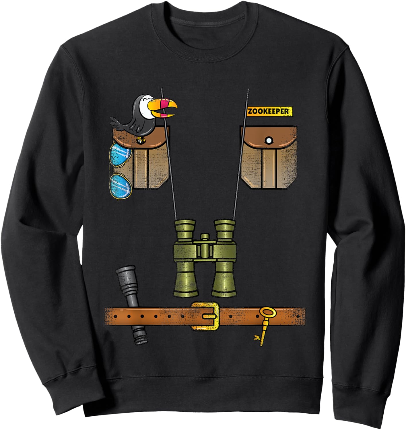 Safari Zookeeper Costume Halloween Sweatshirt - Sweatshirt | Black